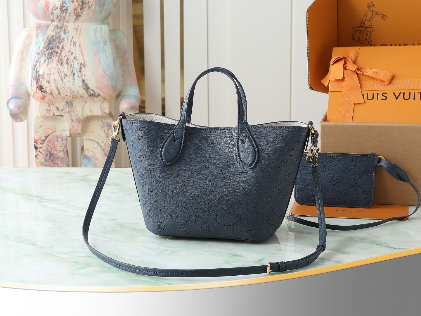 【顶级原单 独家实拍】M14317深蓝/镂空 全皮水桶包 Blossom Ys 小号手袋 本款 Blos