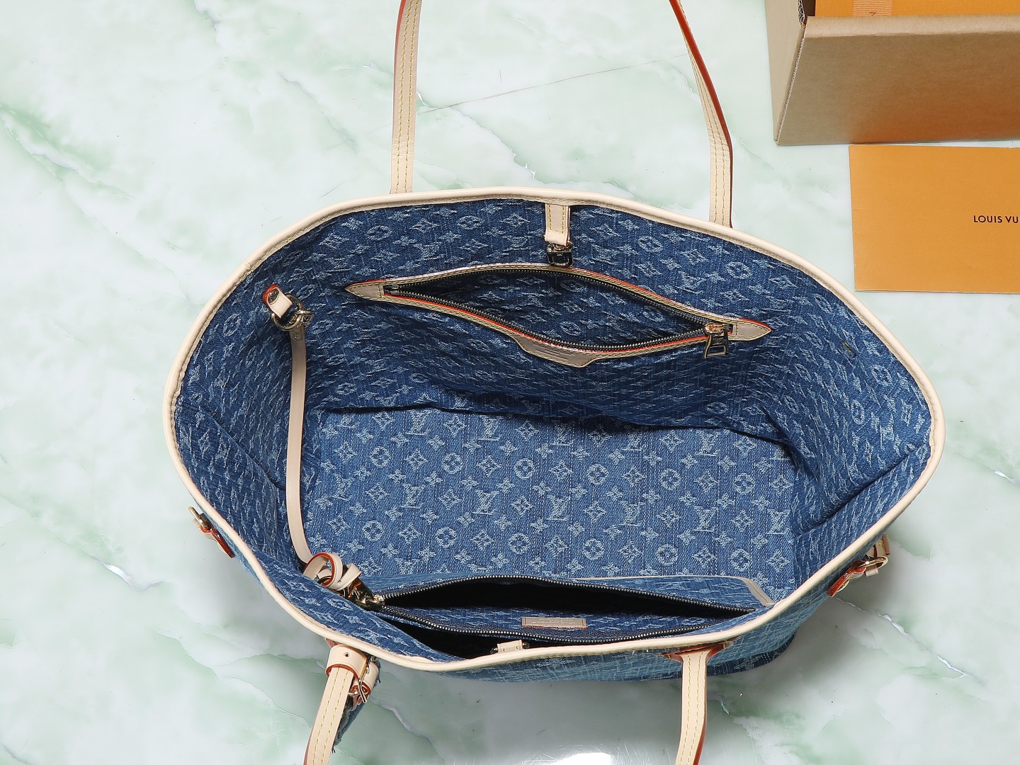 【顶级原单 独家实拍】M13192蓝色 丹宁牛仔购物袋 Neverfull MM 手挽袋 這款標誌性Ne