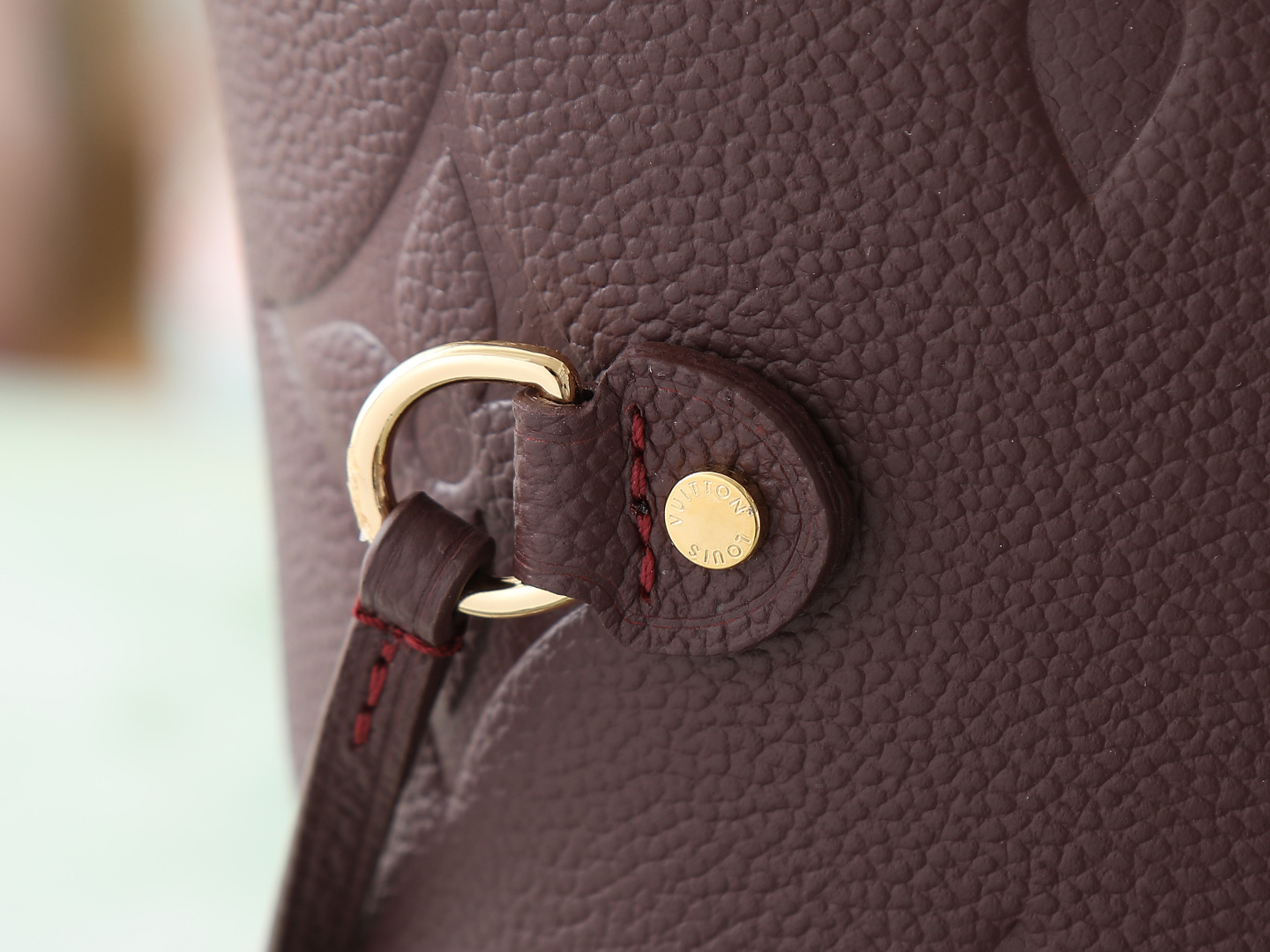 【顶级原单 独家实拍】M46599酒红 M45686 全皮压花购物袋系列 Neverfull 中号手袋