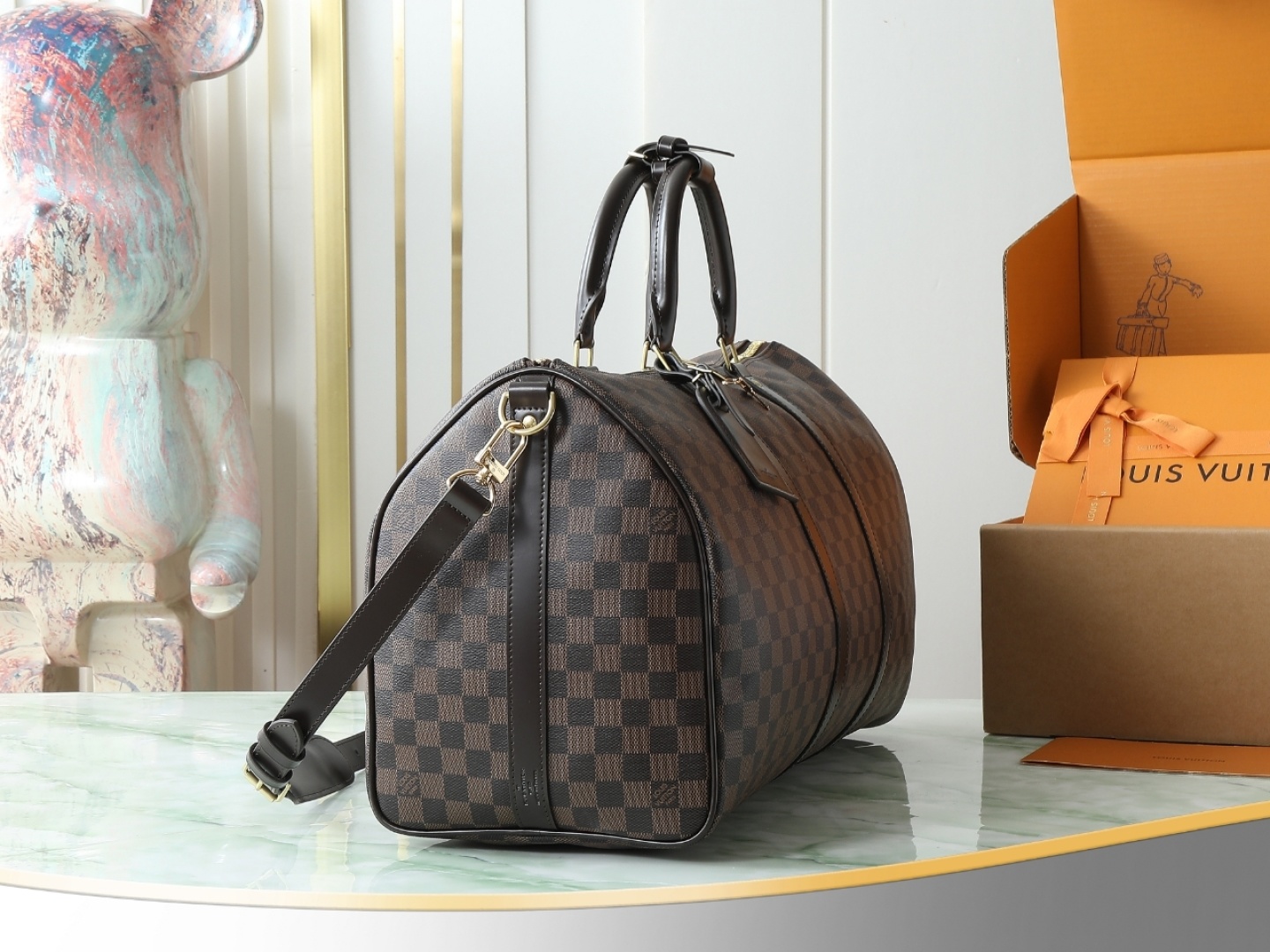 【顶级原单 独家实拍】M41416啡格 KEEPALL 50旅行袋(配肩带)这款以Damier Grap