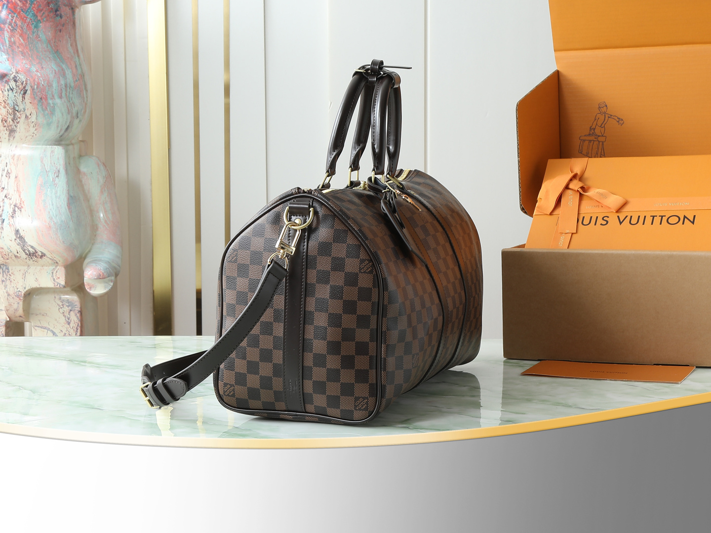 【顶级原单 独家实拍】M41418啡格 KEEPALL 50旅行袋(配肩带)这款以Damier Grap