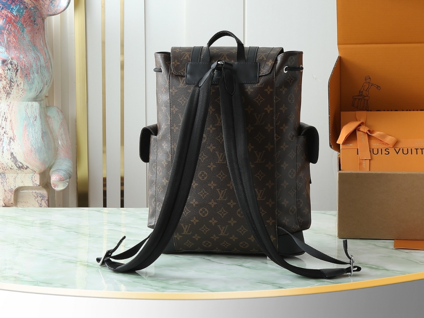 【顶级原单 独家实拍】M43735 老花Christopher 小号双肩包以 Monogram 帆布演绎