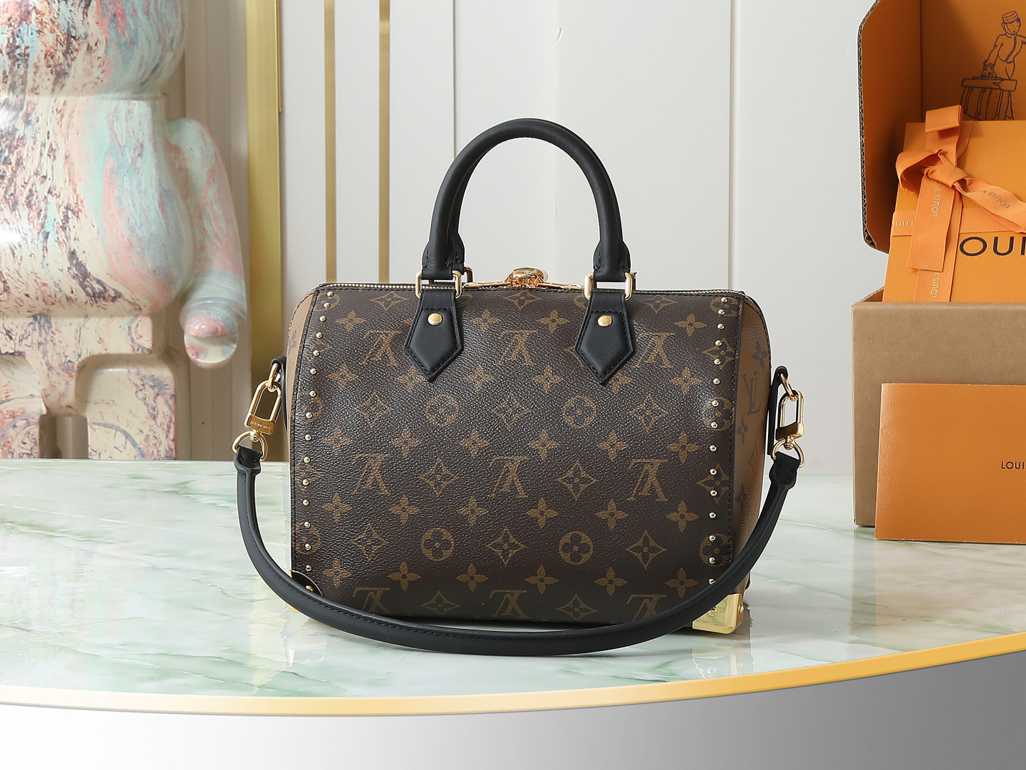 【顶级原单 独家实拍】M26181老花 走秀款单肩包 Trunk Speedy 25 手袋 路易威登 T