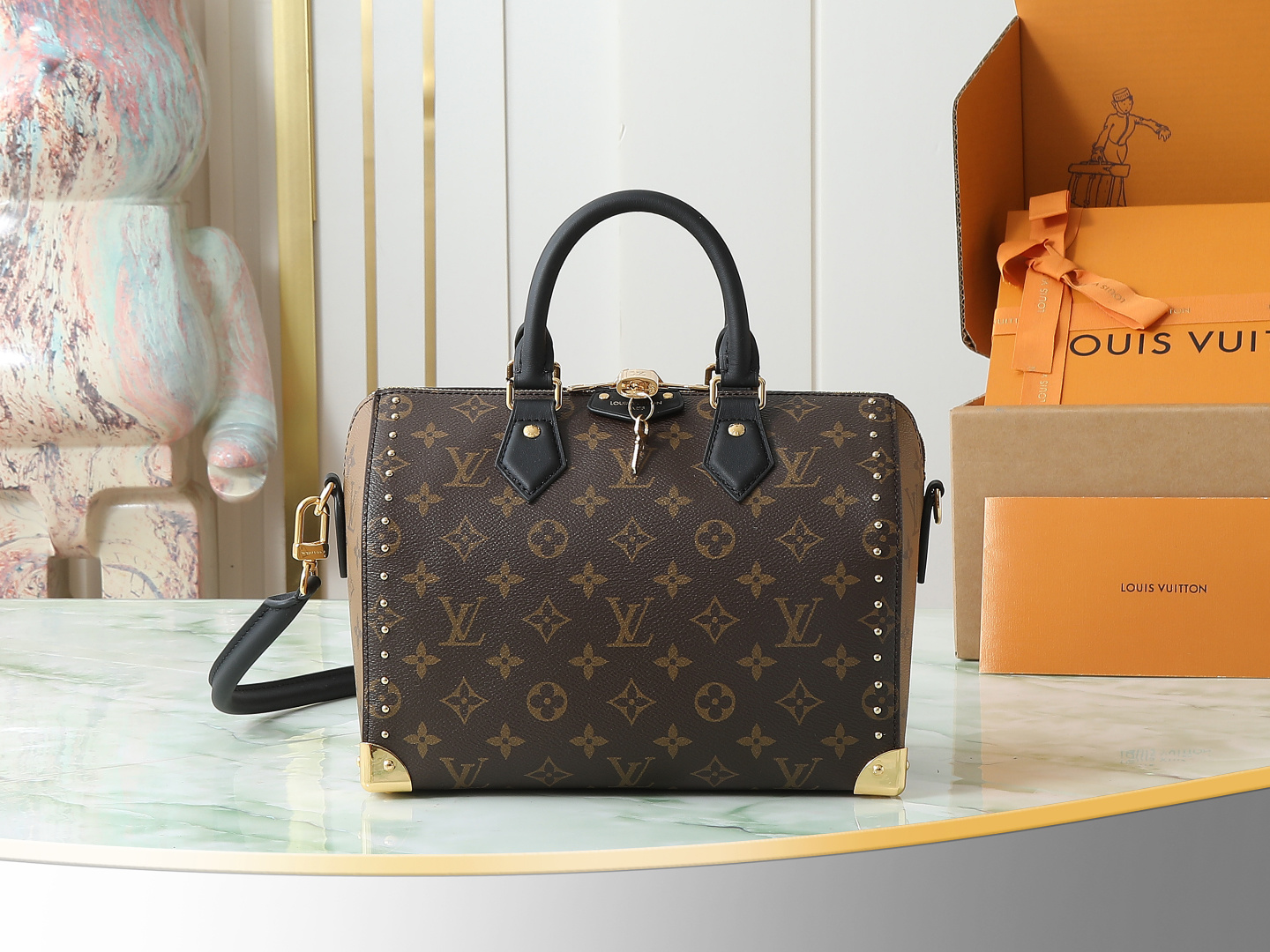 【顶级原单 独家实拍】M26181老花 走秀款单肩包 Trunk Speedy 25 手袋 路易威登 T