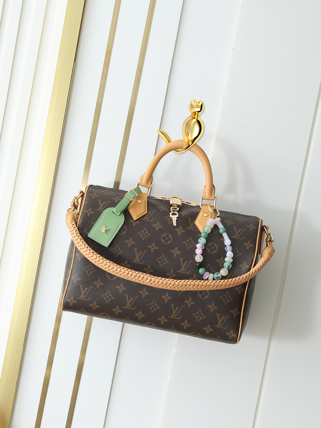 M15107 bolso almohada speedy verde flor vieja nueva temporada bolso SPEEDY SOFT 30 LUCKY