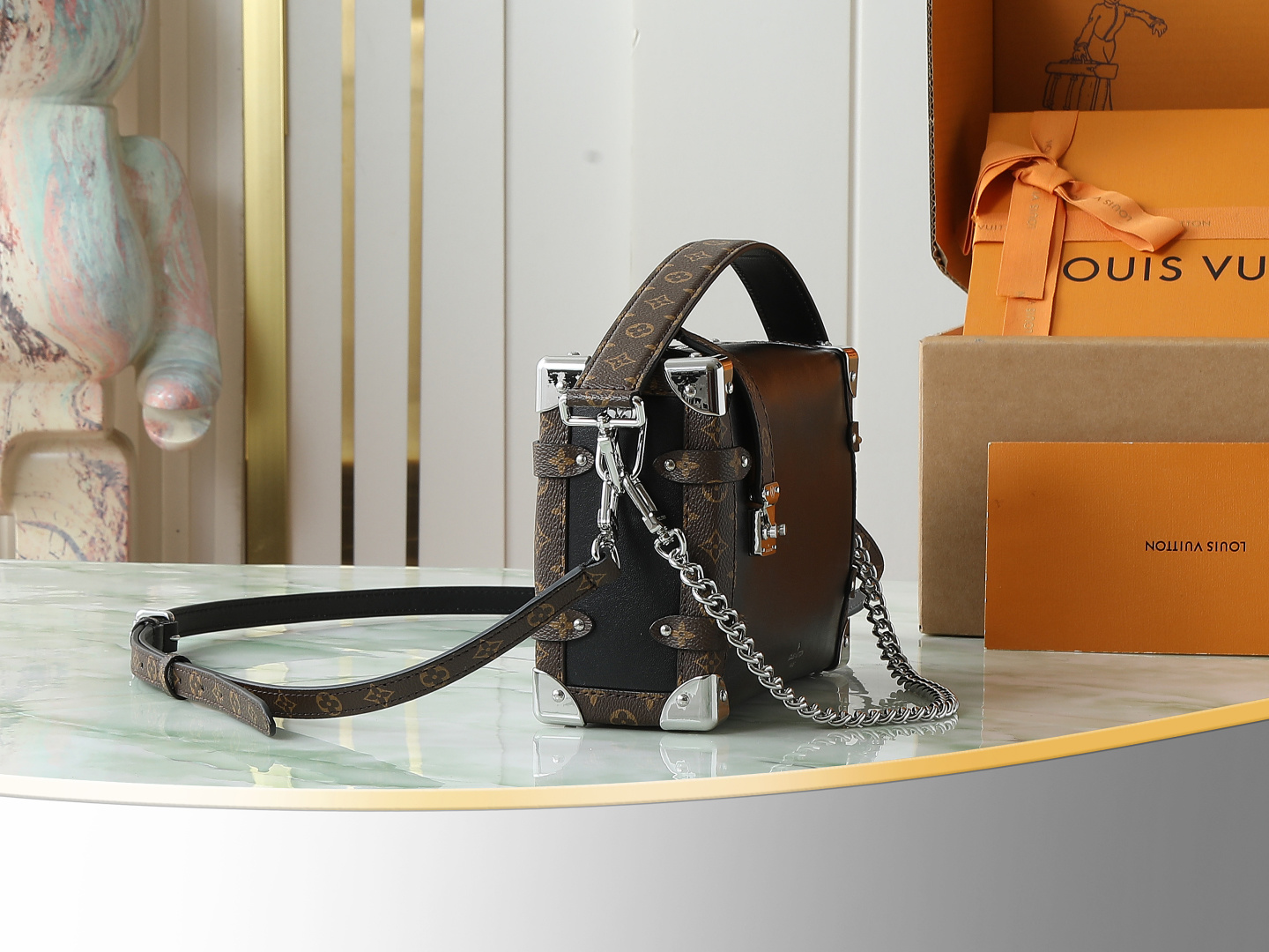 【顶级原单 独家实拍】M15195黑色 全皮链条包软盒子 本款 Side Trunk Vibe 手袋以前