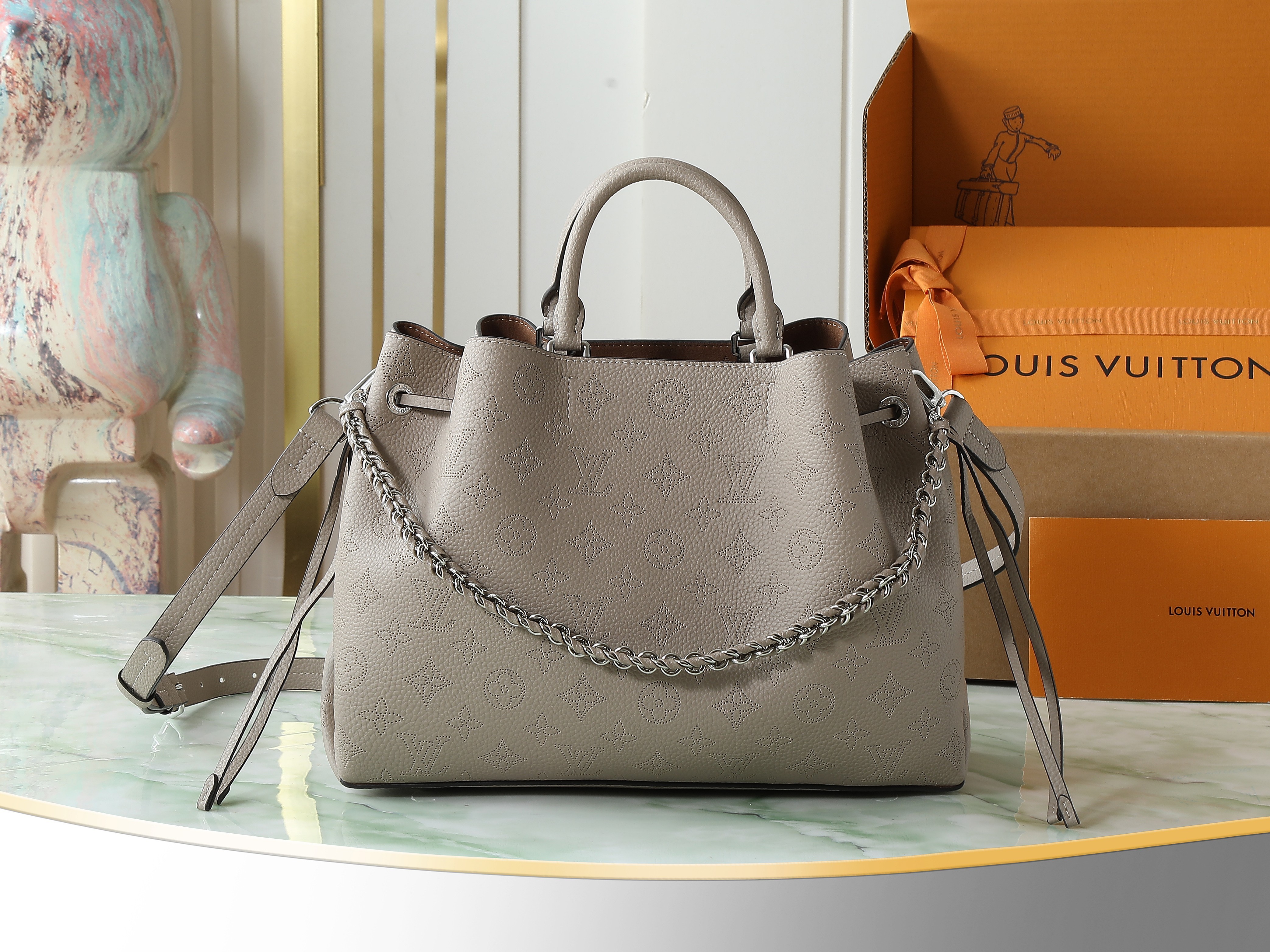 【顶级原单,独家实拍】M59201象灰 全皮购物袋系列 M59200 本款 Bella Tote 手袋巧