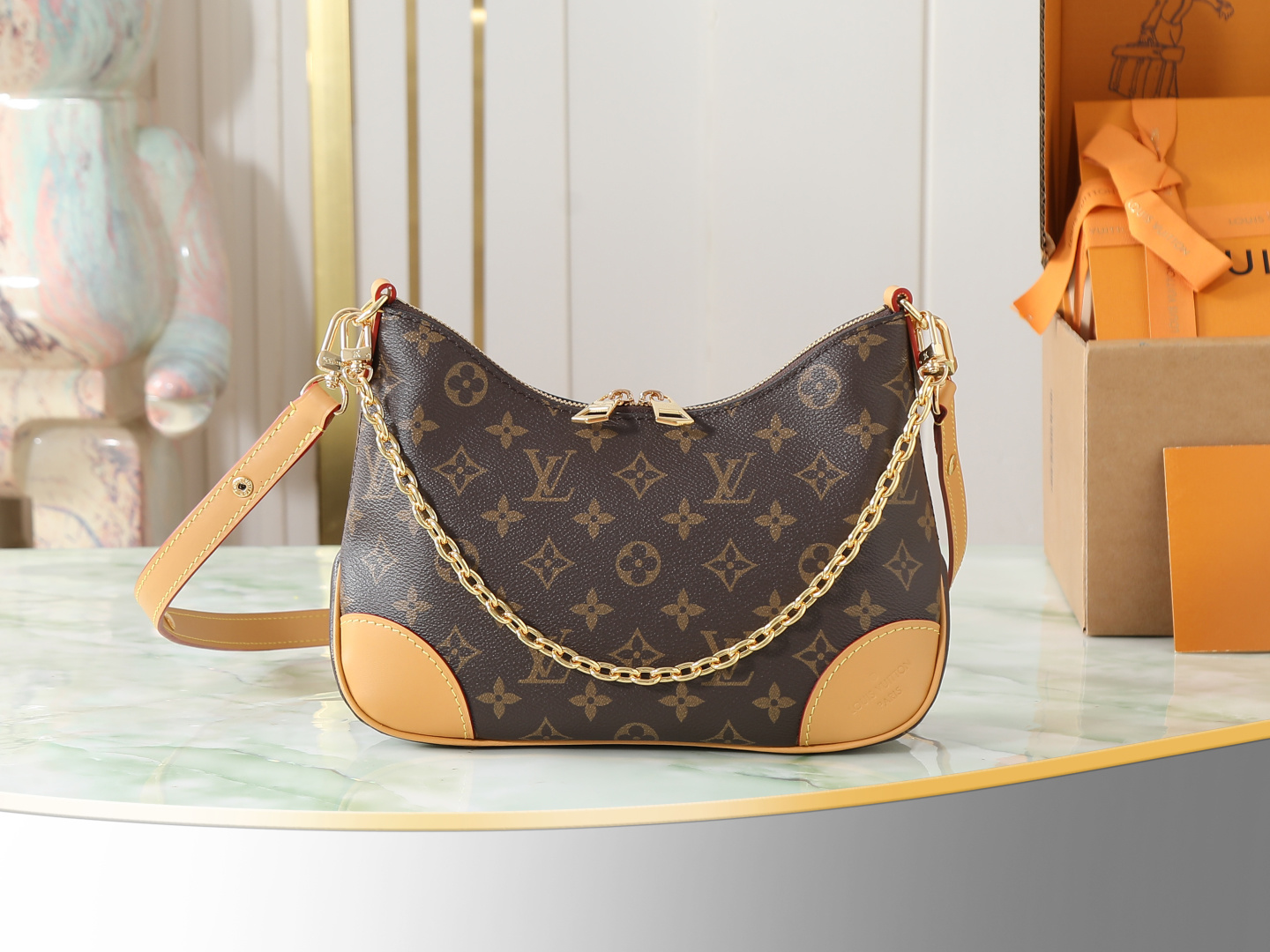 P440 [Pedido original superior, toma real exclusiva] M45832 Bolso pequeño Odeon con presbicia y cuero amarillo, con lon…