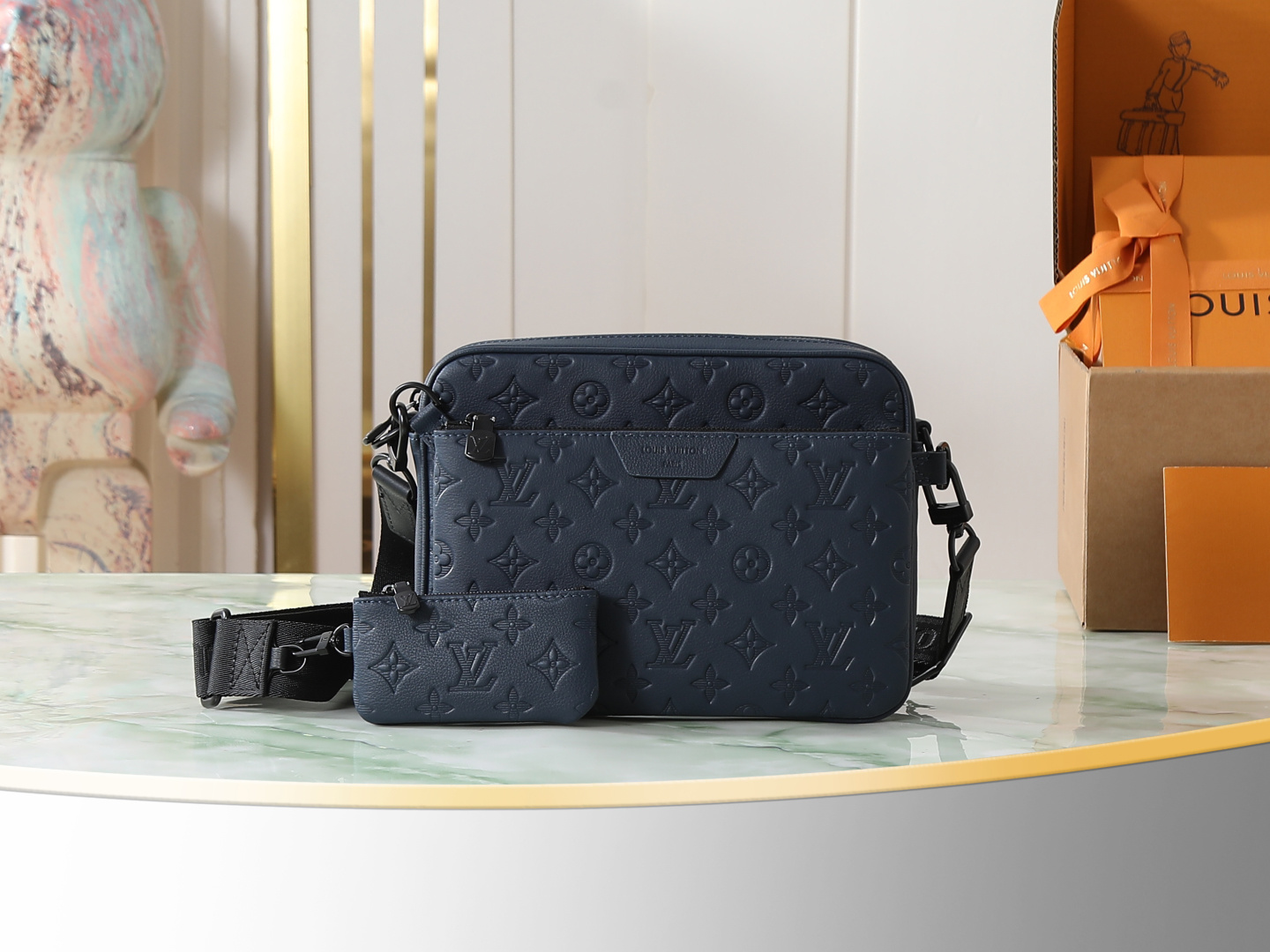 P550 [Pedido original superior, toma real exclusiva] M27925 Juego de bolsos de hombre totalmente de cuero de tres pieza…
