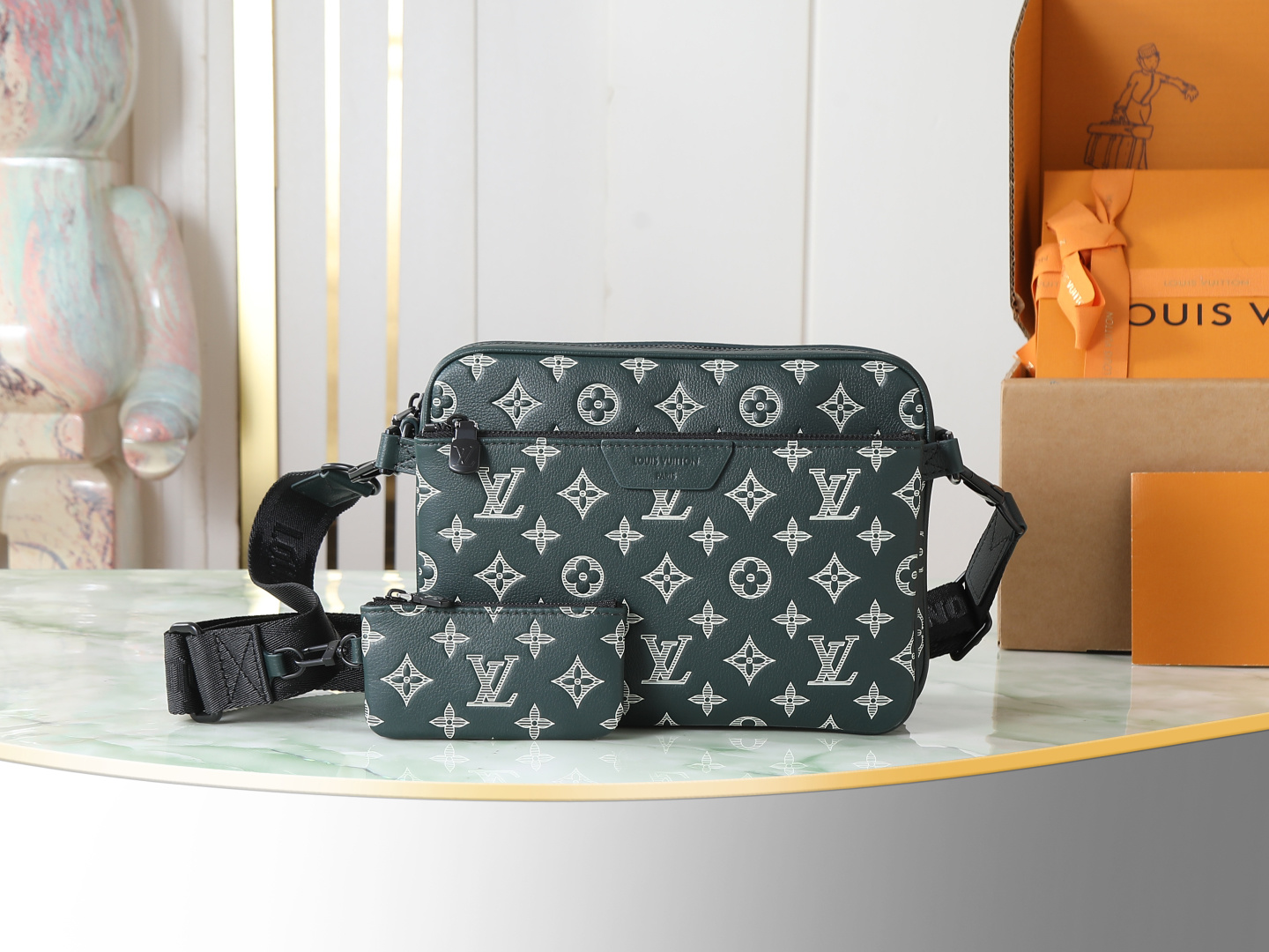 P570 [Pedido original superior, toma real exclusiva] M27154 Juego de bolsos para hombre de tres piezas totalmente de cu…