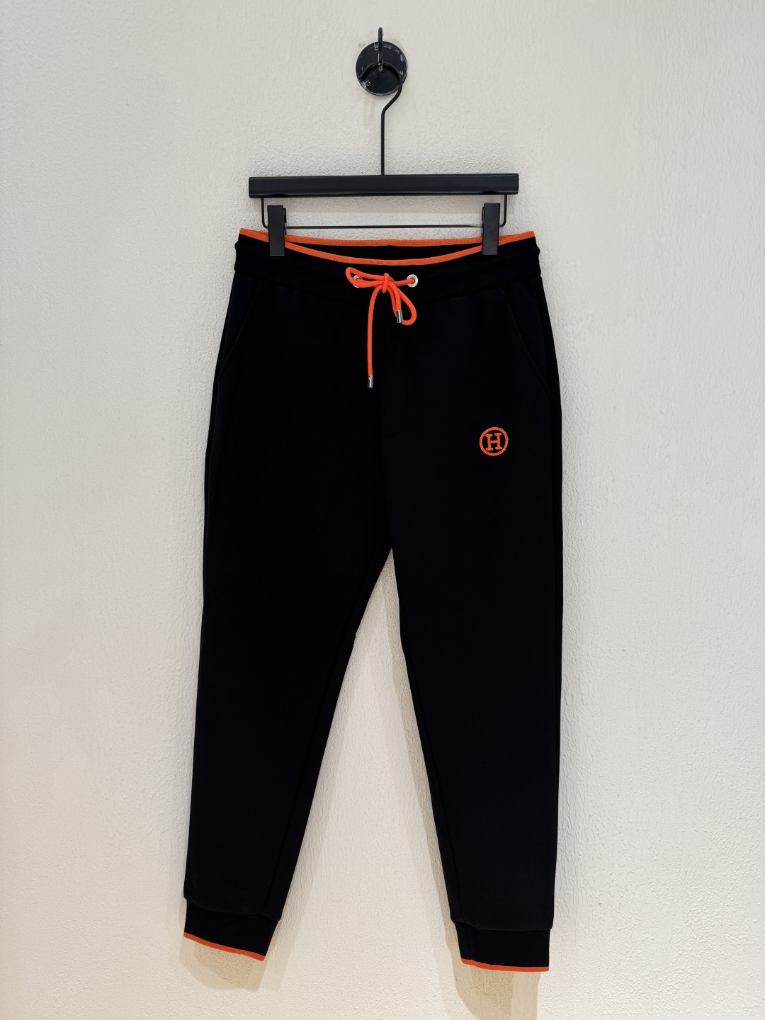 Hermes Men's Black Sweat Suit Set with Hoodie and Joggers, Orange Trim 3 cmp i1756242058303 8711 0 1