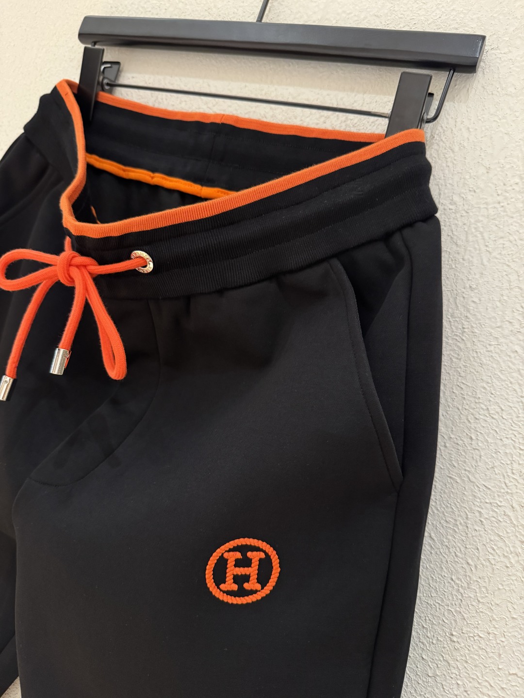 Hermes Men's Black Sweat Suit Set with Hoodie and Joggers, Orange Trim 8 cmp i1756242064733 1094 0 6