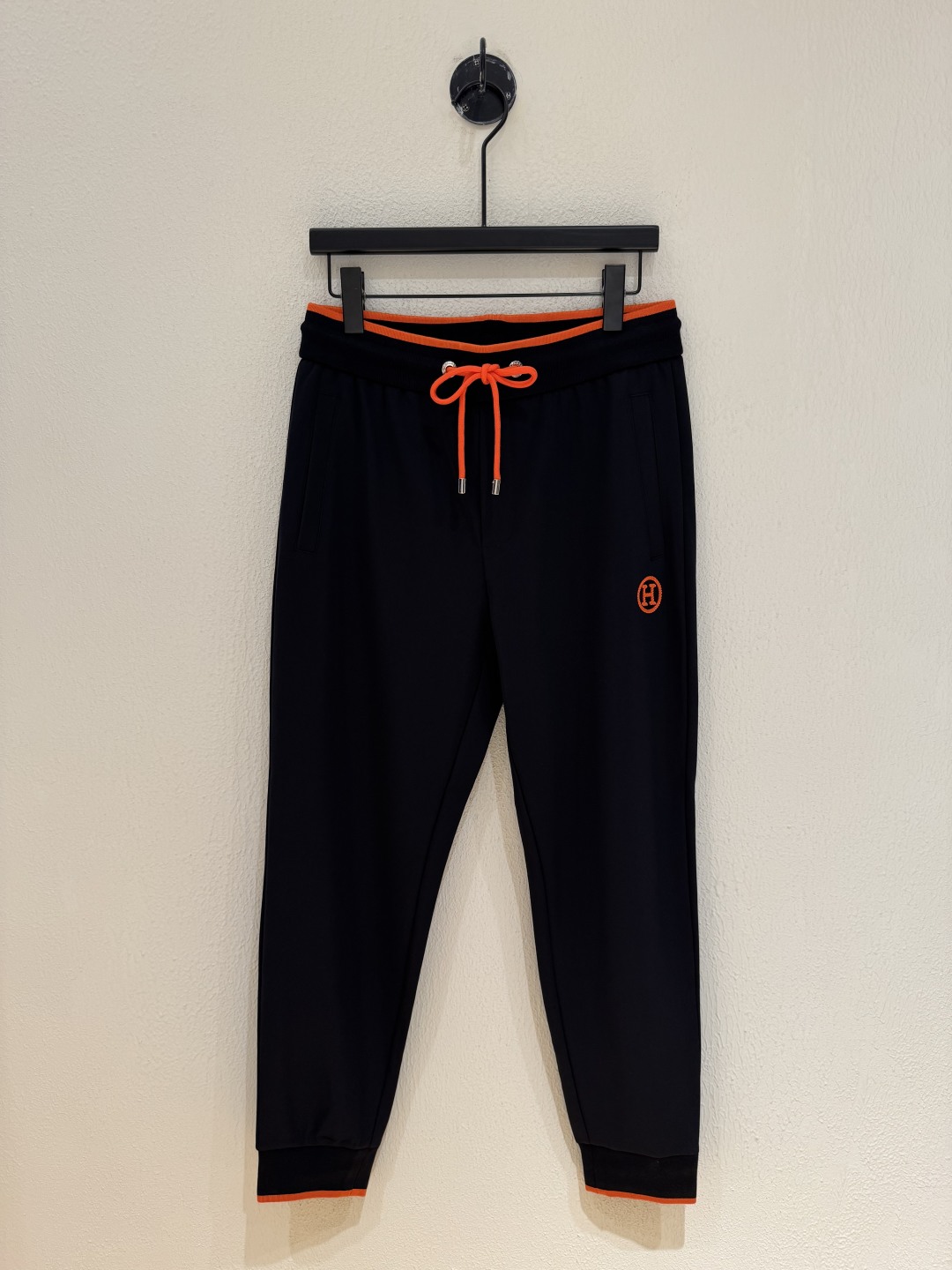 Hermes Black Hoodie and Joggers Set with Orange Trim & Horse Embroidery 2 cmp i1756599868560 9307 0 1