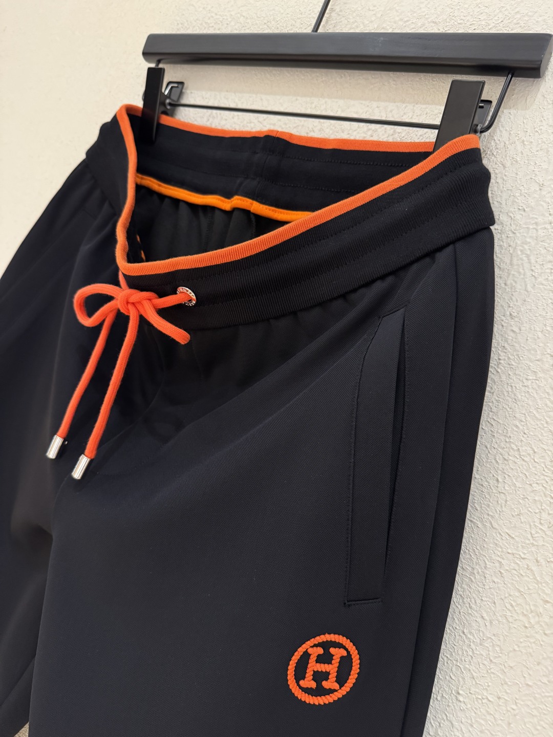 Hermes Black Hoodie and Joggers Set with Orange Trim & Horse Embroidery 7 cmp i1756599871320 569 0 6