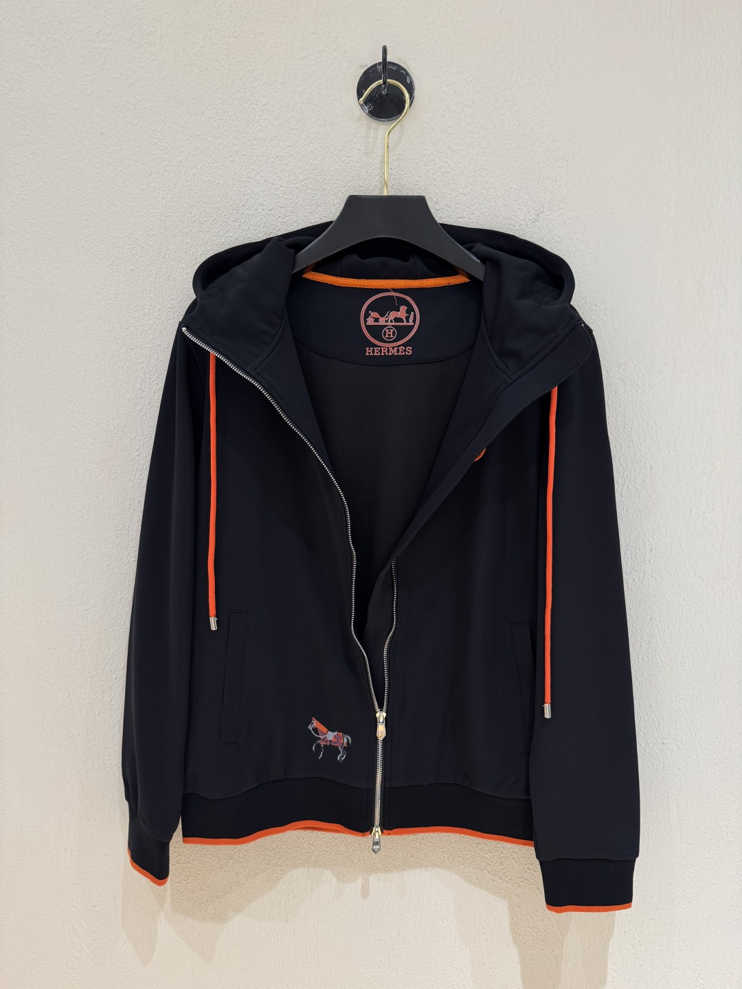 Hermes Men's Navy Blue Hoodie and Joggers Set with Orange Trim 5 cmp i1756599884703 516 0 4
