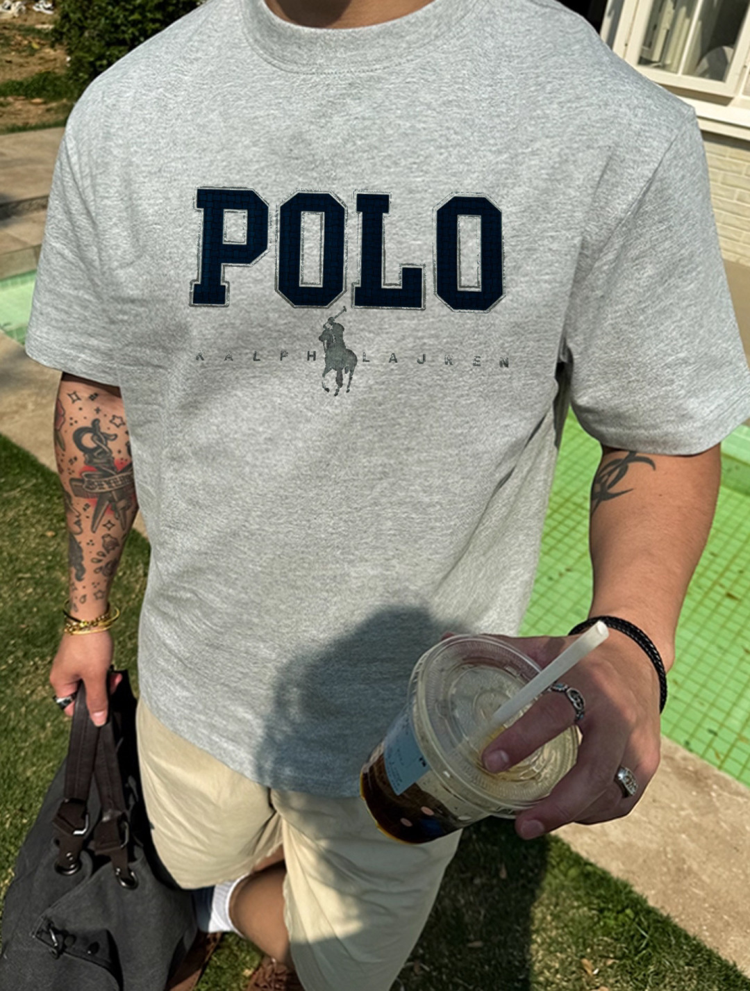 POLO 25FW新款圆领T恤！潮人必备！胸前定制品牌图形烫画工艺.经典G字母Polo设计.减龄搭配.色