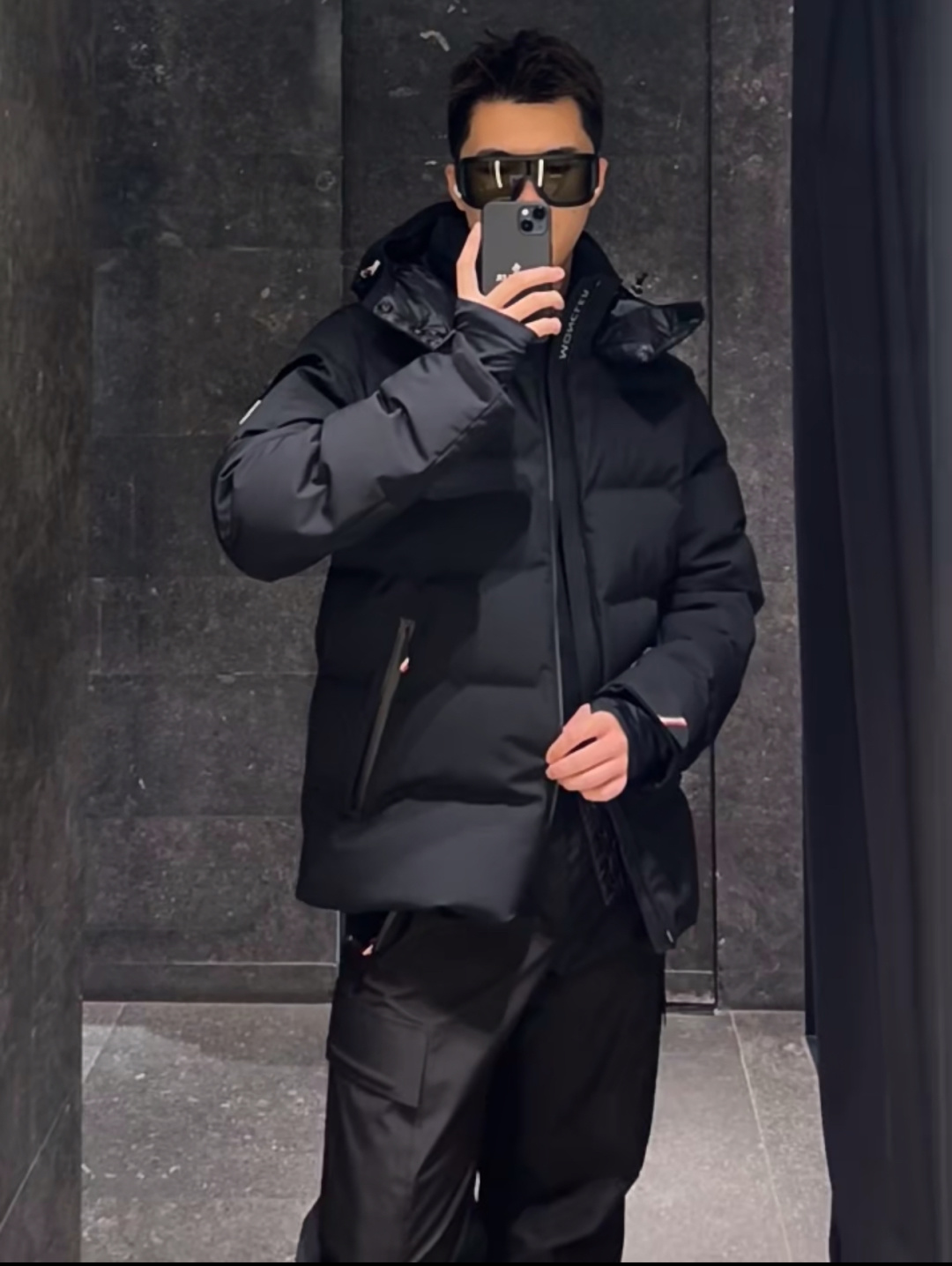 上身效果｜Moncler Montgetech高端男士短款羽绒夹克外套.