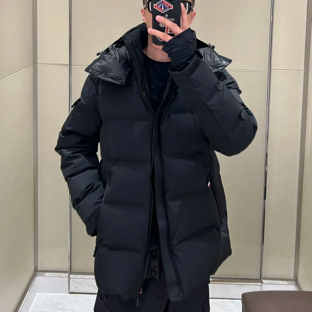 上身效果｜Moncler Montgetech高端男士短款羽绒夹克外套.