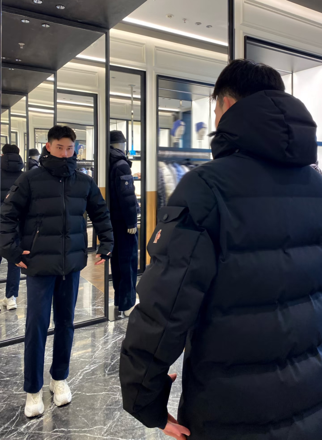 上身效果｜Moncler Montgetech高端男士短款羽绒夹克外套.