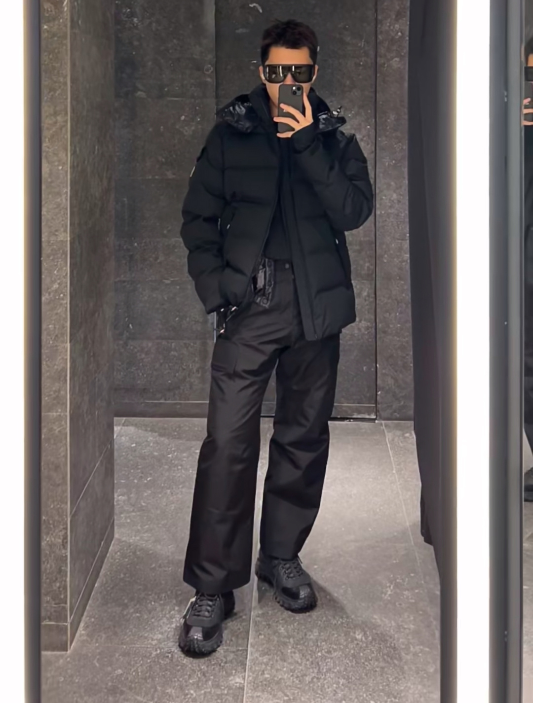 上身效果｜Moncler Montgetech高端男士短款羽绒夹克外套.