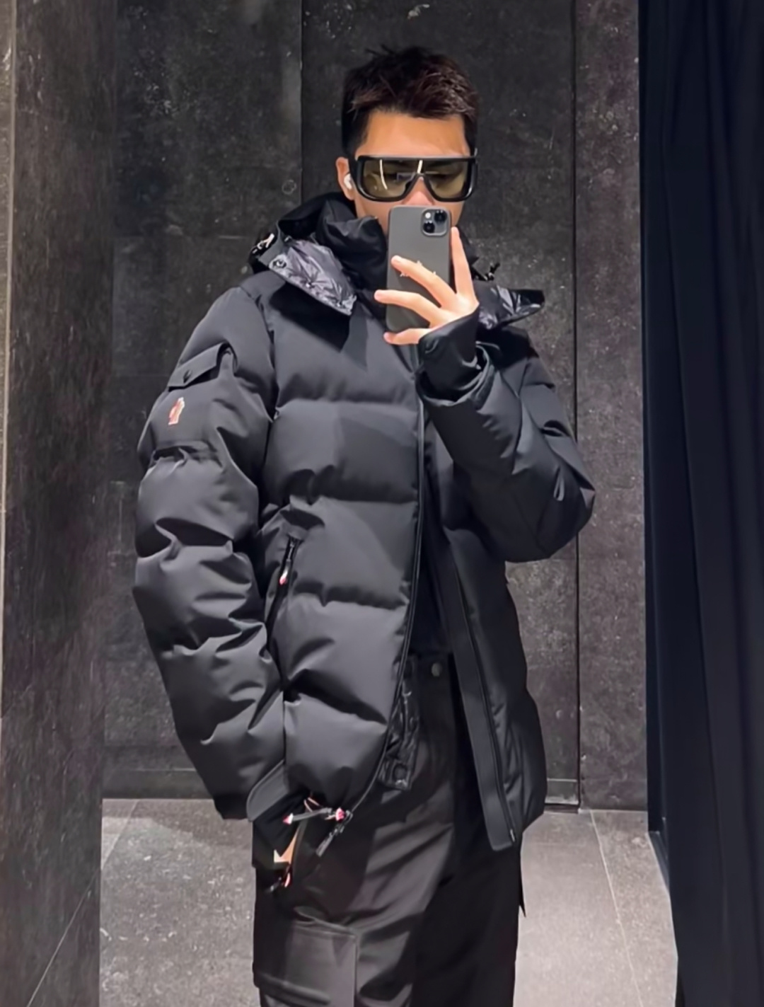 上身效果｜Moncler Montgetech高端男士短款羽绒夹克外套.
