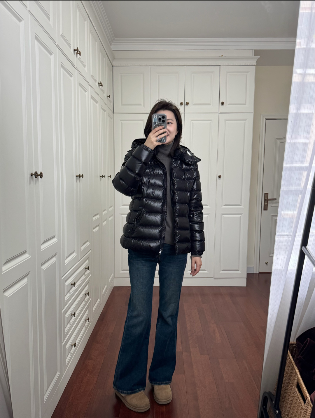 上身效果｜Moncler 王牌经典Bady女士连帽短款绒夹克外套.永久不过时.最好穿的版型.