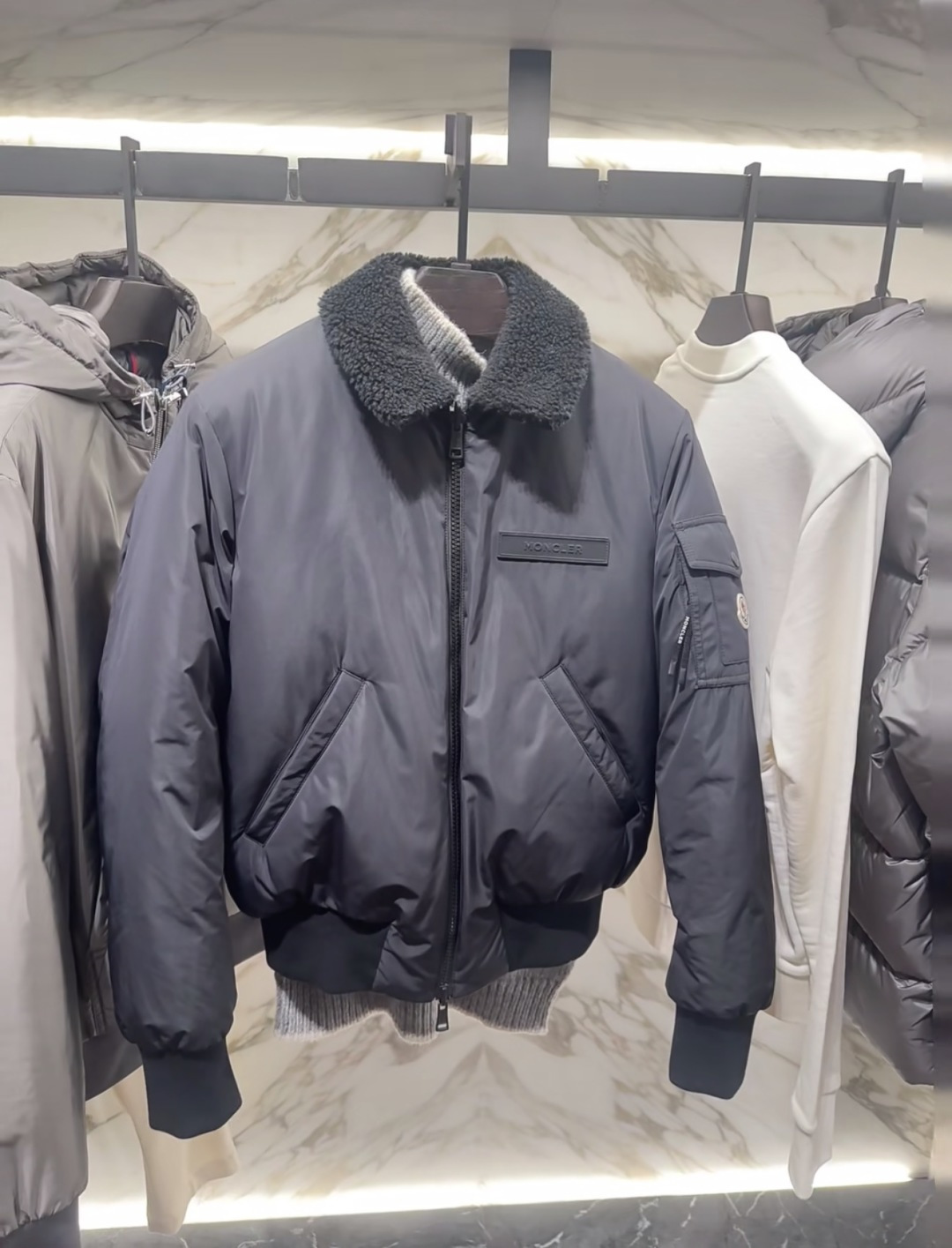 Moncler Maulevrier男士双面泰迪绒飞行员羽绒夹克外套.两面穿搭.柜台实拍参考.