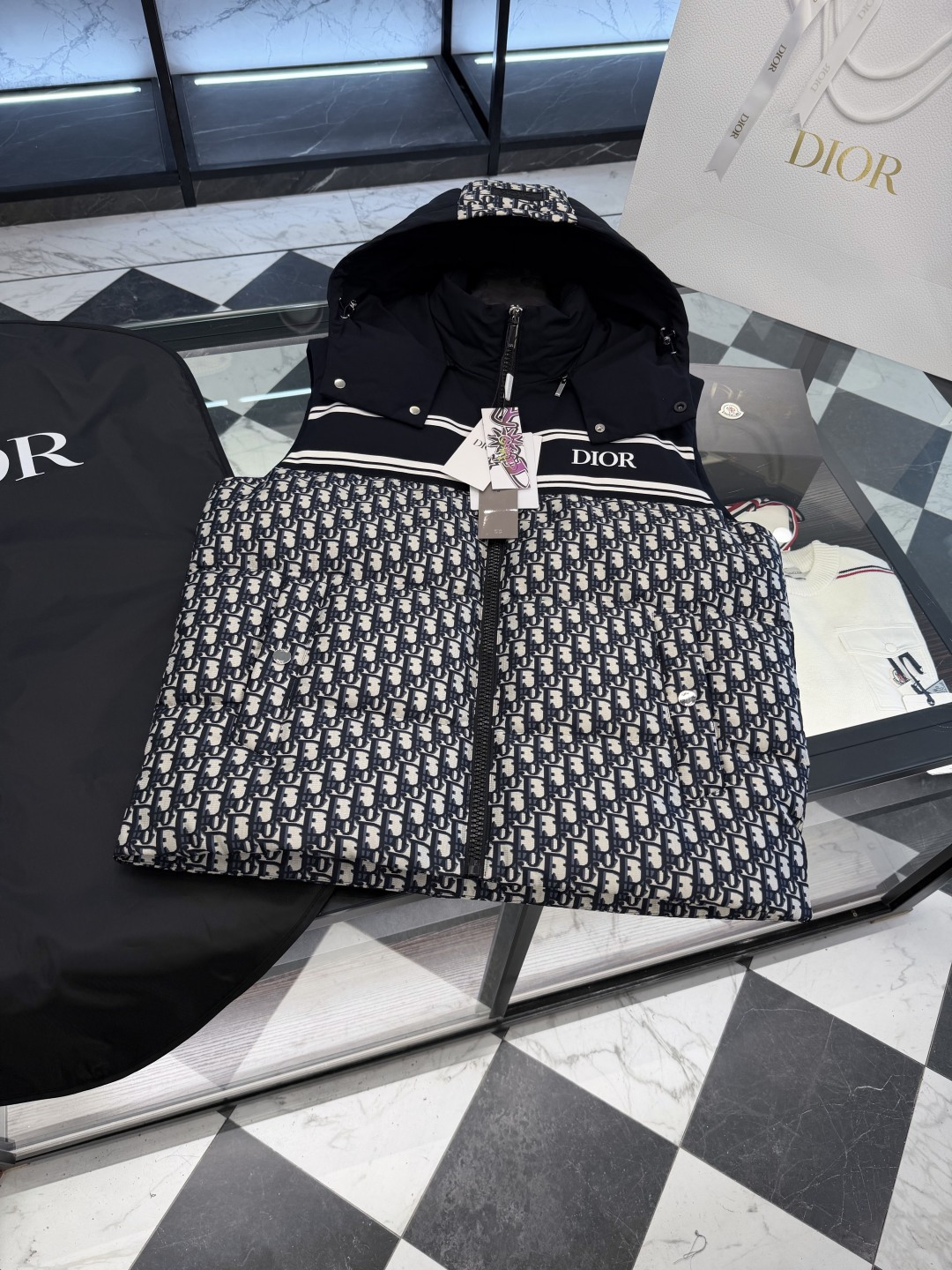 NO:660578,Dior Alps hooded down vest, the hood is removable. More details are shot., Dior-clothing, dior, dior, loro piana, down jacket, hats,  19860909Dior Alps连帽羽绒羽绒马甲背心,连帽可脱卸.更多细节实拍.,迪奥-服装,dior,dior,loro piana,down jacket,hats, ,Women's clothing