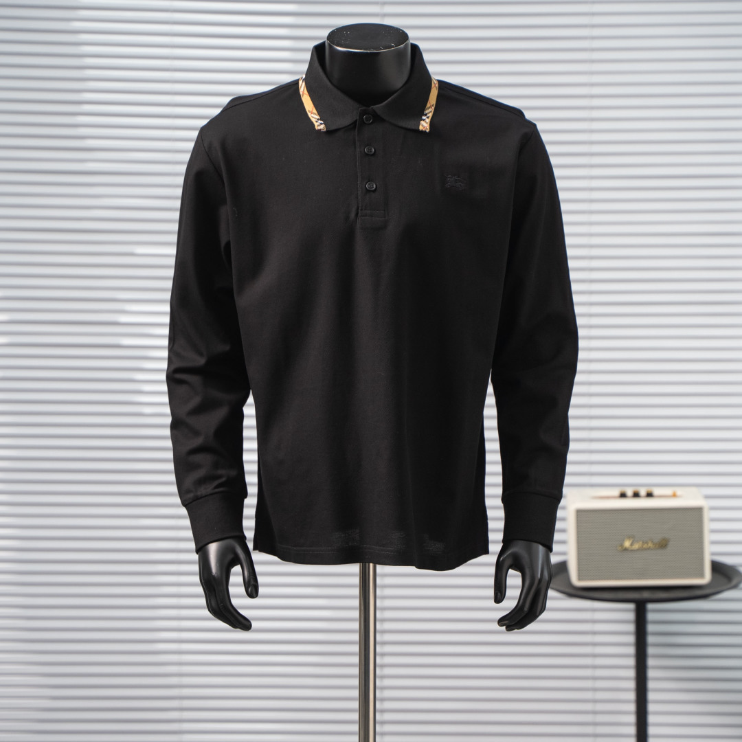 【07648】Burberry Long Sleeve Polo Shirt Size: S-XL