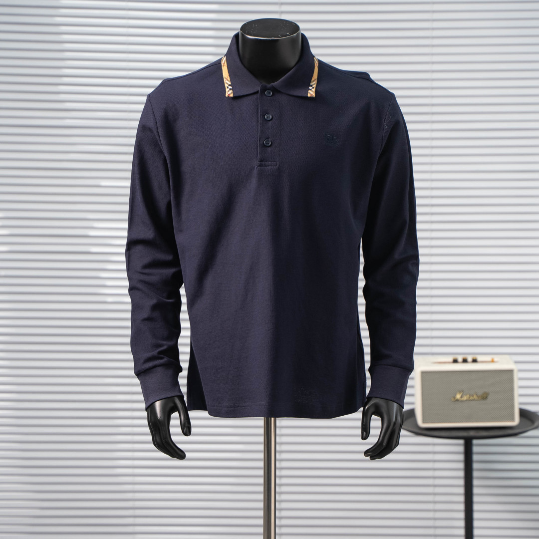 【07647】Burberry Long Sleeve Polo Shirt Size: S-XL