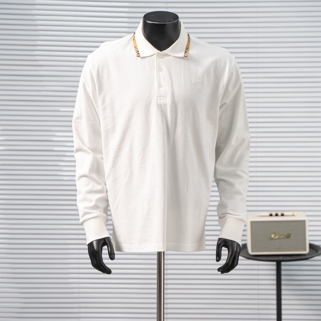 【07645】Burberry Long Sleeve Polo Shirt Size: S-XL