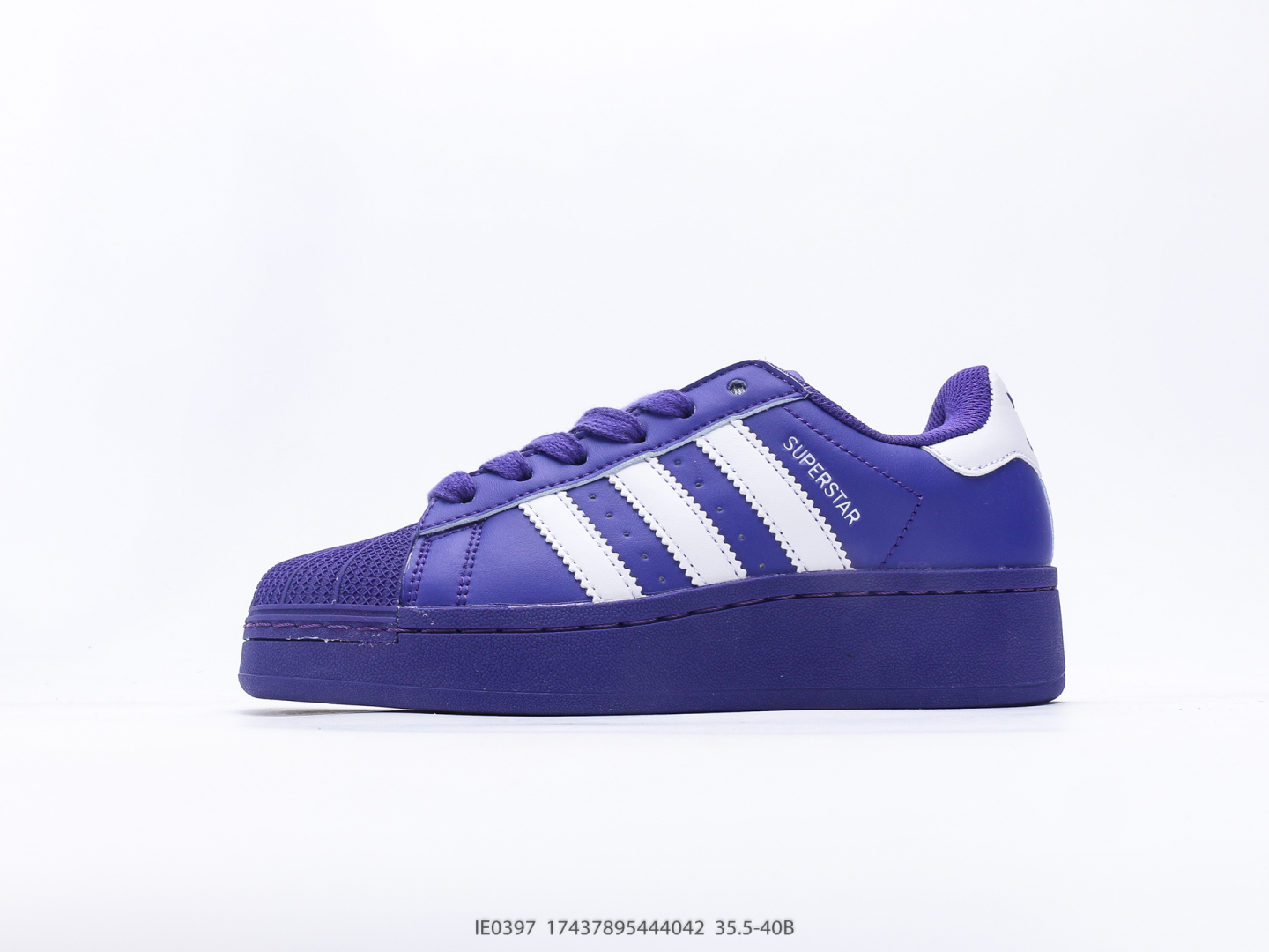 110 Adidas Adidas Tres de hierba de tres hojas de hojas Superstar XLG SHELL TALE SERIE TAMAÑO CLASICA VOIDO Tamaño: 35.5 36 37 37 38 39⅓ 39⅓ 40