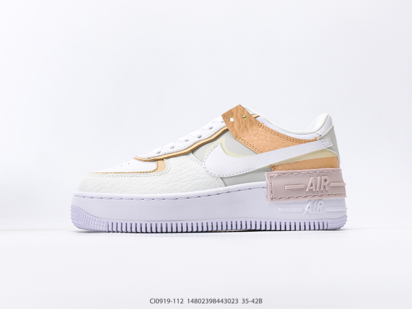 N150 Nike NK WMNS Air Force 1 Shadow Lightweight aumenta bajo, ayuda a la calzada versátil Macaron, nuevo Tamaño de la suela externa de goma de goma de doble capa diseñada con femenina: 35.5 36.5 37.5.5 37.5.5 38 38.5 39 40 40 40 Número de artículo: CI0919-112#14802398443023