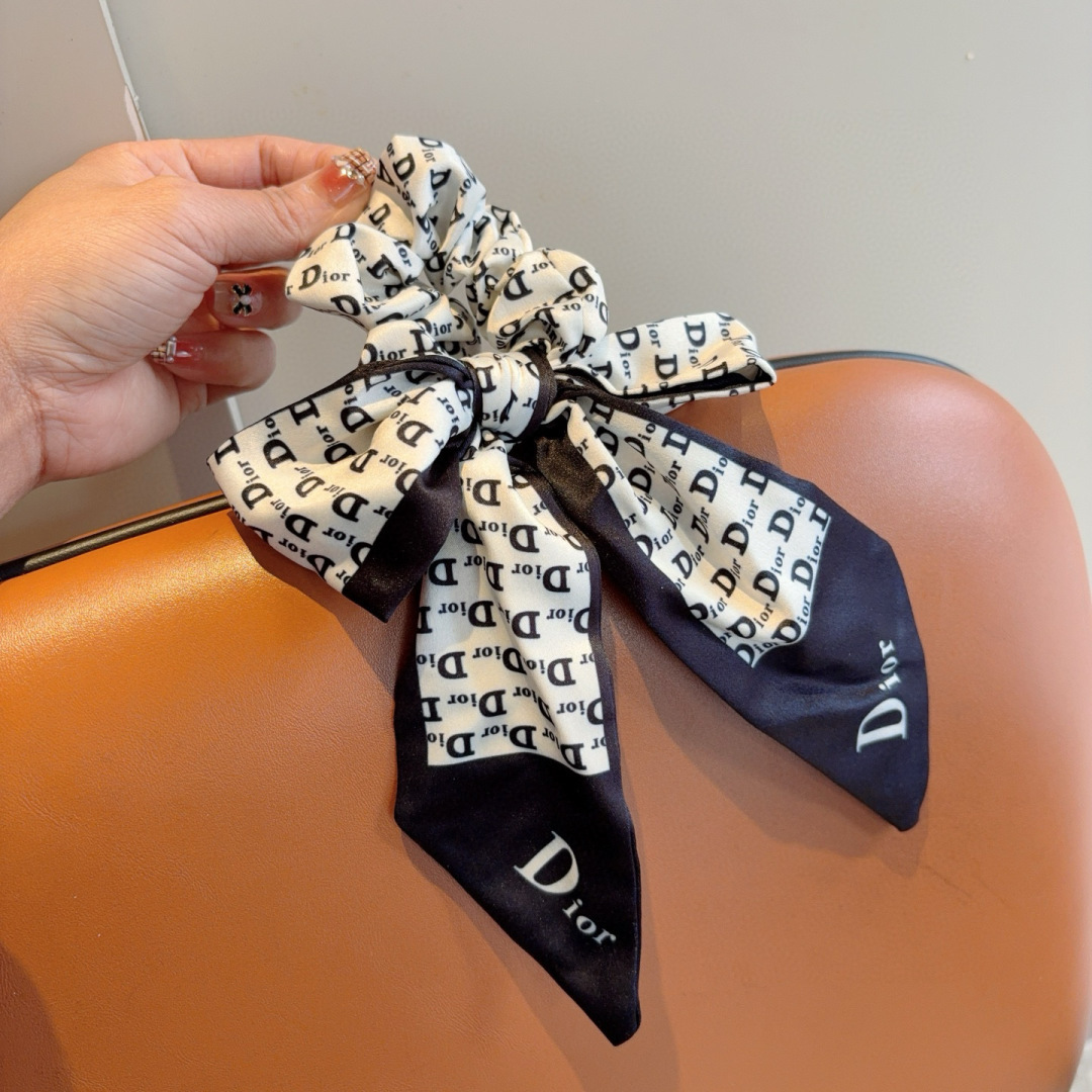 Dior Ponytail Hair Rings Packaging: High-End Korean Cortex with Classic Flower Design