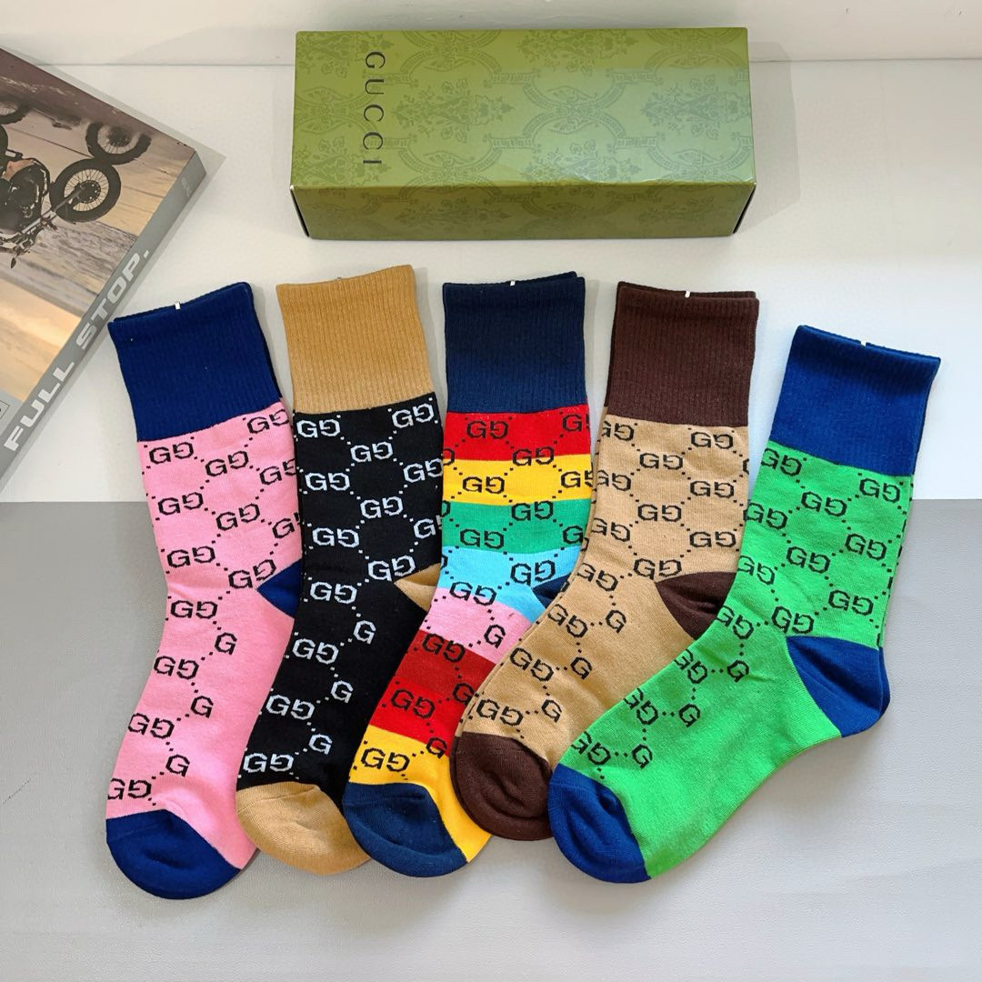 NO:351751,Packaging (5 pairs per box) Gucci Ins super popular stockings, pure cotton fabric, a must-have for trendy people, classic double G letters, personalized and fashionable versatile style!  socks, stockings, socks, gucci, socks19860909配包装（一盒5双） Gucci 古奇 ins超火爆长筒袜,纯棉面料,潮人必备 ,经典双G字母,个性时尚百搭款！袜子,丝袜,袜子,gucci,socks,accessory