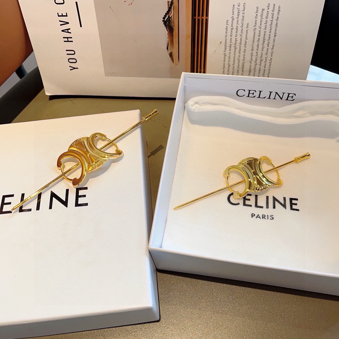NO:368043,Packaging CELINE Arc de Triomphe French court style retro fashionable hairpin, comfortable and stress-free, a must-have for styling!  Very fashionable and versatile!  A must-have goddess!  celebrity style. Hairpins, hairpins, celine, celine, hairpins19860909配包装 CELINE（赛琳）凯旋门法式宫廷风复古时髦发簪,佩戴舒适无压力,造型搭配必备！非常时尚百搭！女神必备！名媛范儿.发夹,发夹,celine,celine,hairpins,accessory