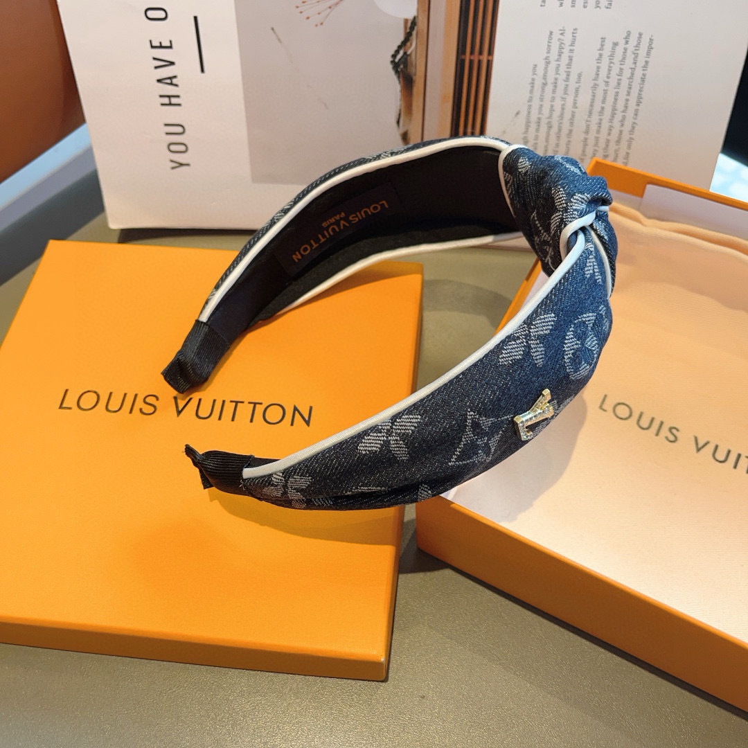 配包装
LV 路易威登 火爆新款牛仔布发箍，时尚头箍，网红最新款来袭💕时尚百搭，女神必入款！