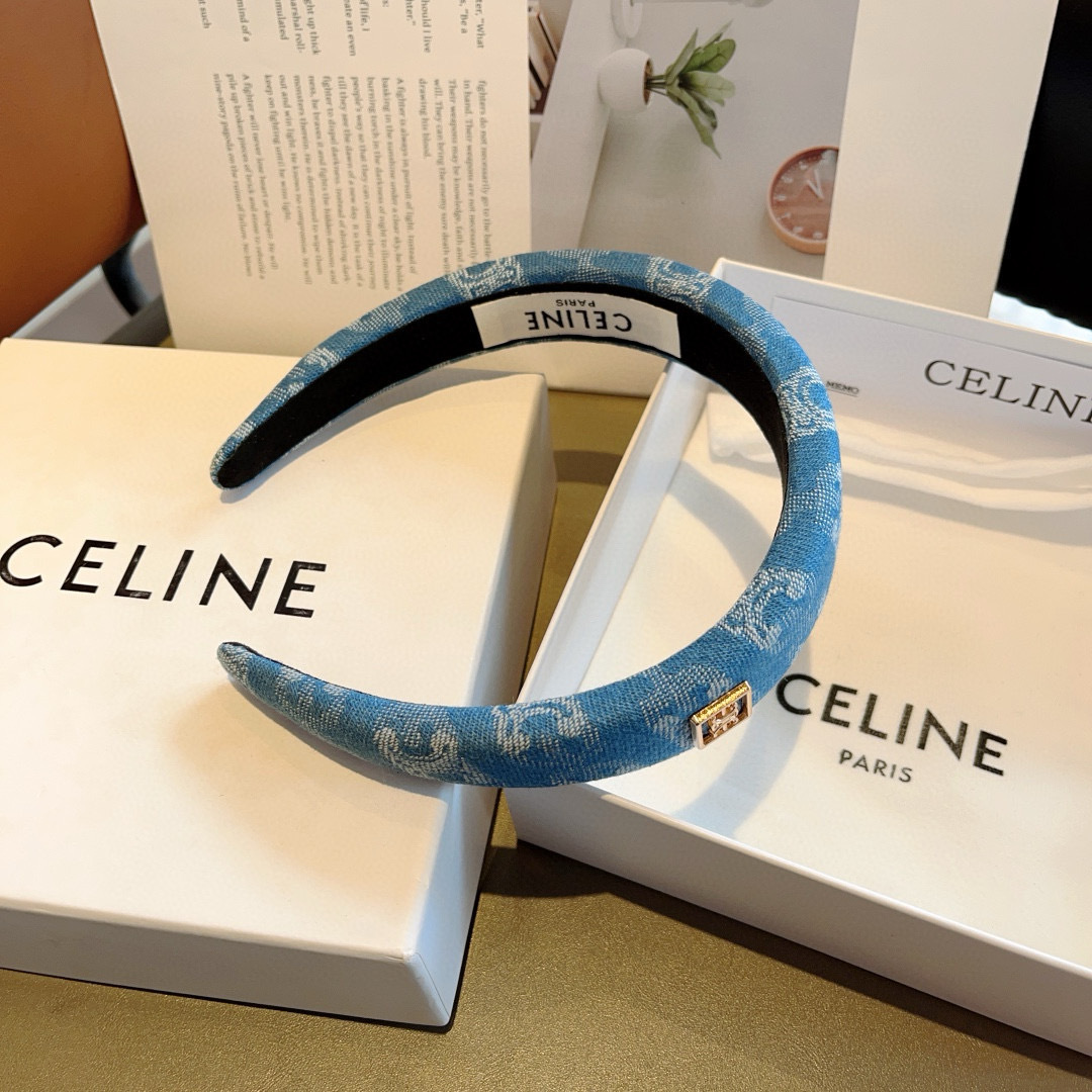 配包装
CELINE（赛琳）复古字母牛仔布网红新款发箍，夏天宽边显脸小头箍 佩戴舒适无压力，高级感外出非