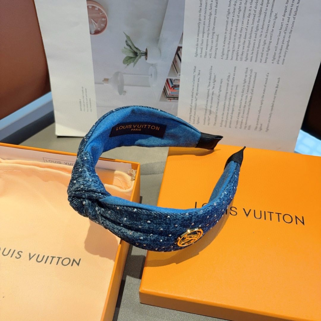 配包装
LV 路易威登 火爆新款牛仔布宽版发箍，时尚头箍，网红最新款来袭💕时尚百搭，女神必入
