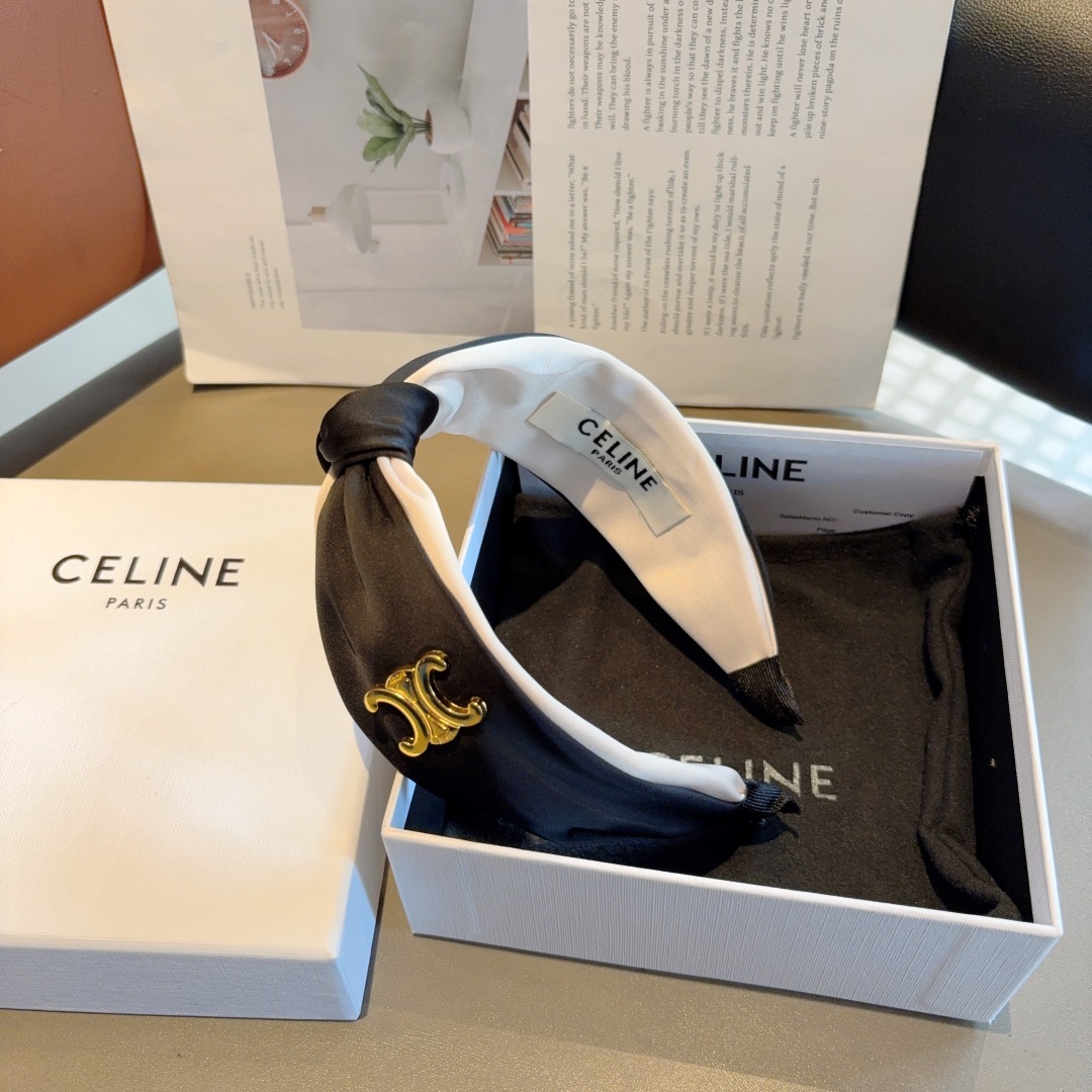 配包装
CELINE（赛琳）新品网红同款发箍，佩戴舒适无压力，造型搭配必备！时尚外出百搭款发饰！