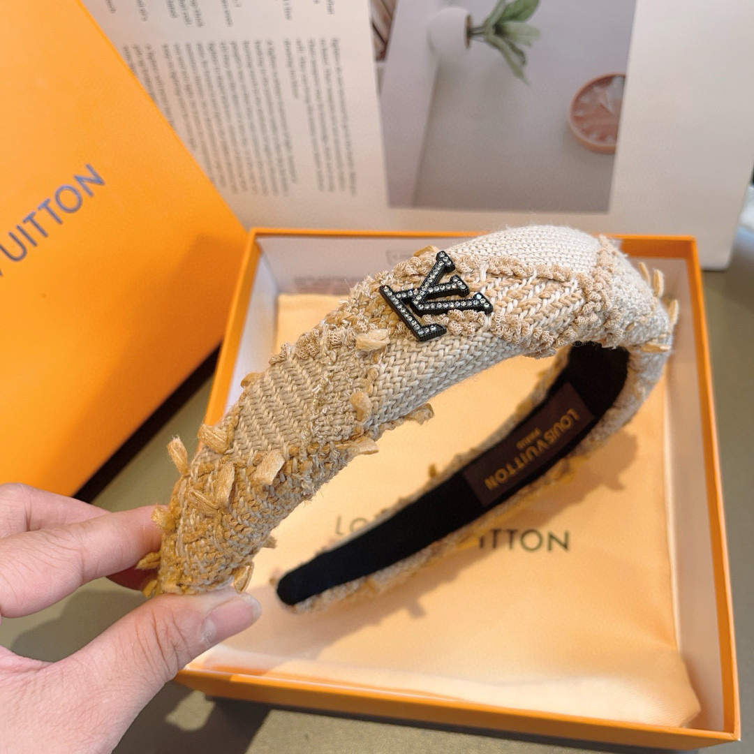 配包装
LV 路易威登 火爆新款韩版布艺格子发箍，时尚头箍，网红最新款来袭💕时尚百搭，女神必入！