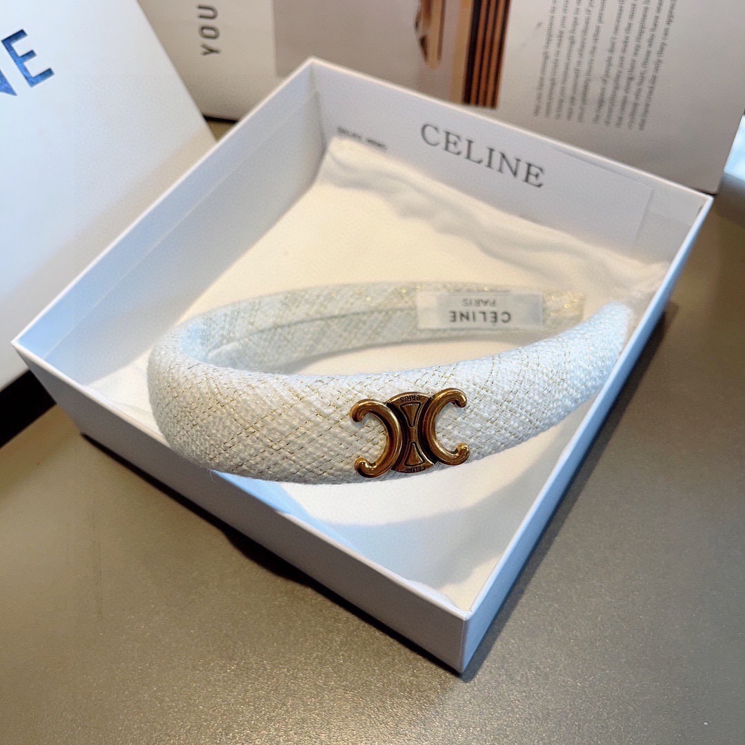 配包装
CELINE（赛琳）韩版新品小清新字母发箍，佩戴舒适无压力，造型搭配必备！时尚外出百搭款发饰！