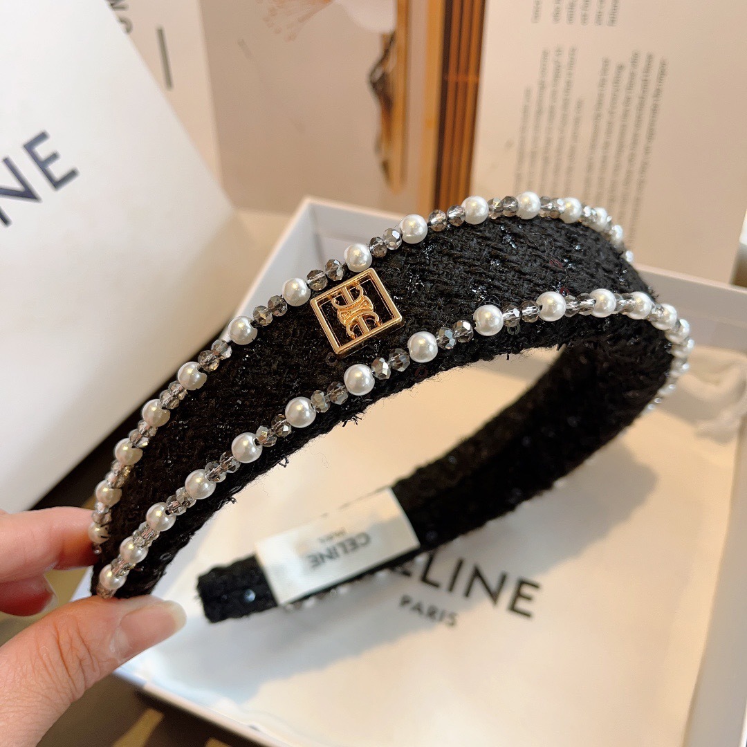 配包装
CELINE（赛琳）韩国新品小清新珍珠发箍，佩戴舒适无压力，造型搭配必备！时尚外出百搭款发饰！
