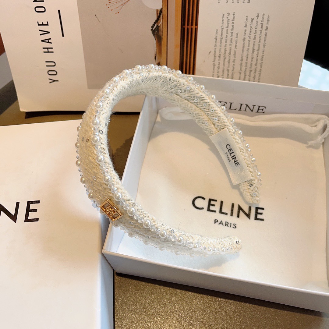 配包装
CELINE（赛琳）韩国新品小清新珍珠发箍，佩戴舒适无压力，造型搭配必备！时尚外出百搭款发饰！