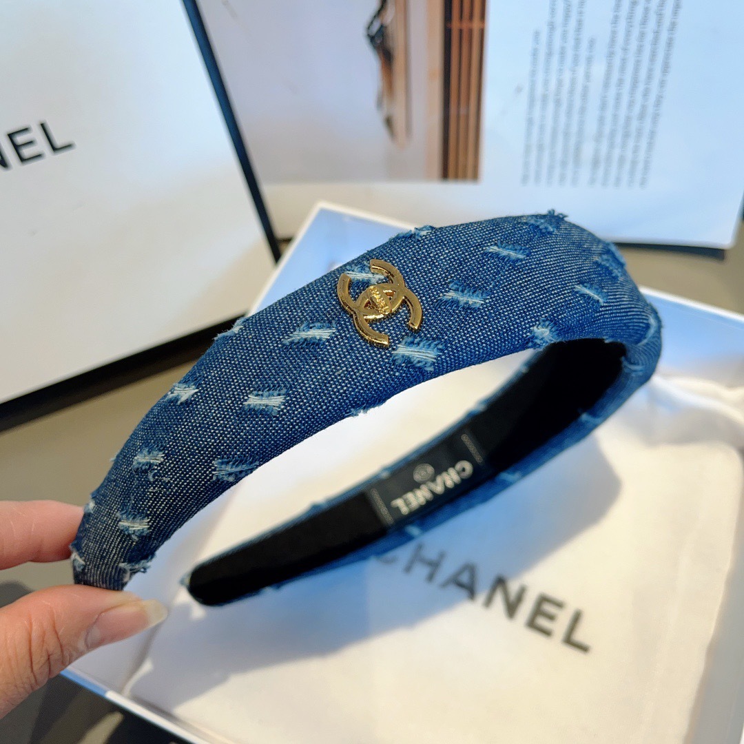 配包装
CHANEL（香奈儿） 高端新款牛仔布发箍，时尚头箍，网红最新款来袭💕时尚百搭，女神必入、多色可