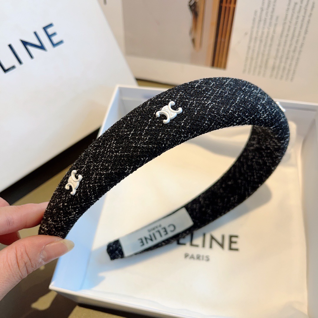 配包装
CELINE（赛琳）新品网红同款发箍，佩戴舒适无压力，造型搭配必备！时尚外出百搭款发饰！