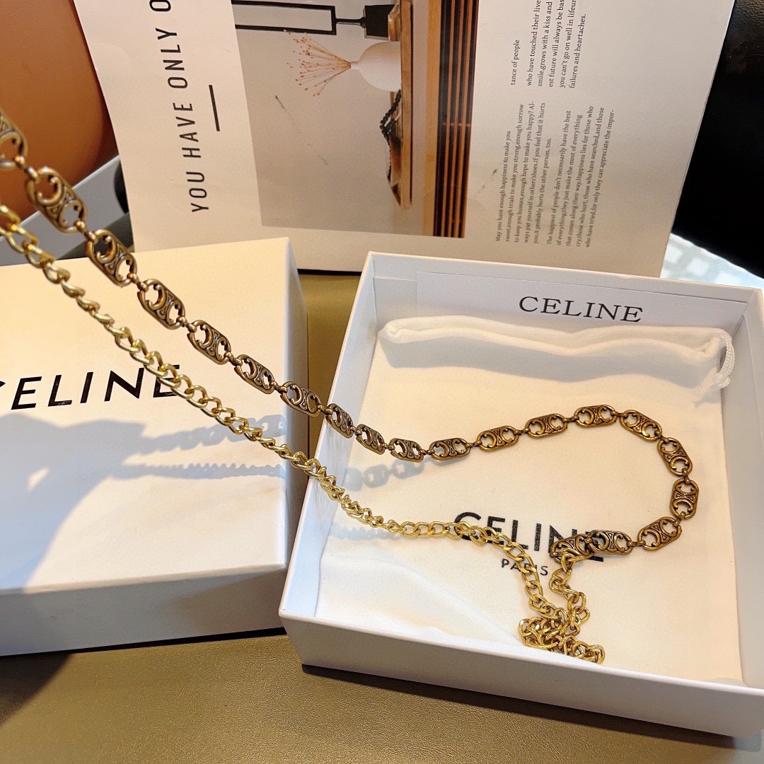 配包装
CELINE （赛琳） 新款凯旋门高级感腰链 项链 两用款，轻奢风高级感百搭款 女神必备单品，时