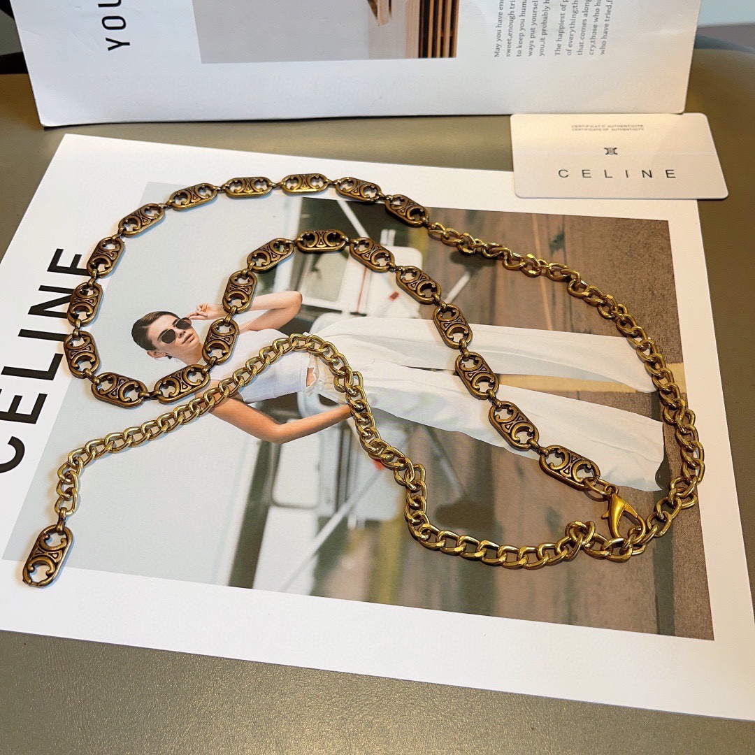 配包装
CELINE （赛琳） 新款凯旋门高级感腰链 项链 两用款，轻奢风高级感百搭款 女神必备单品，时