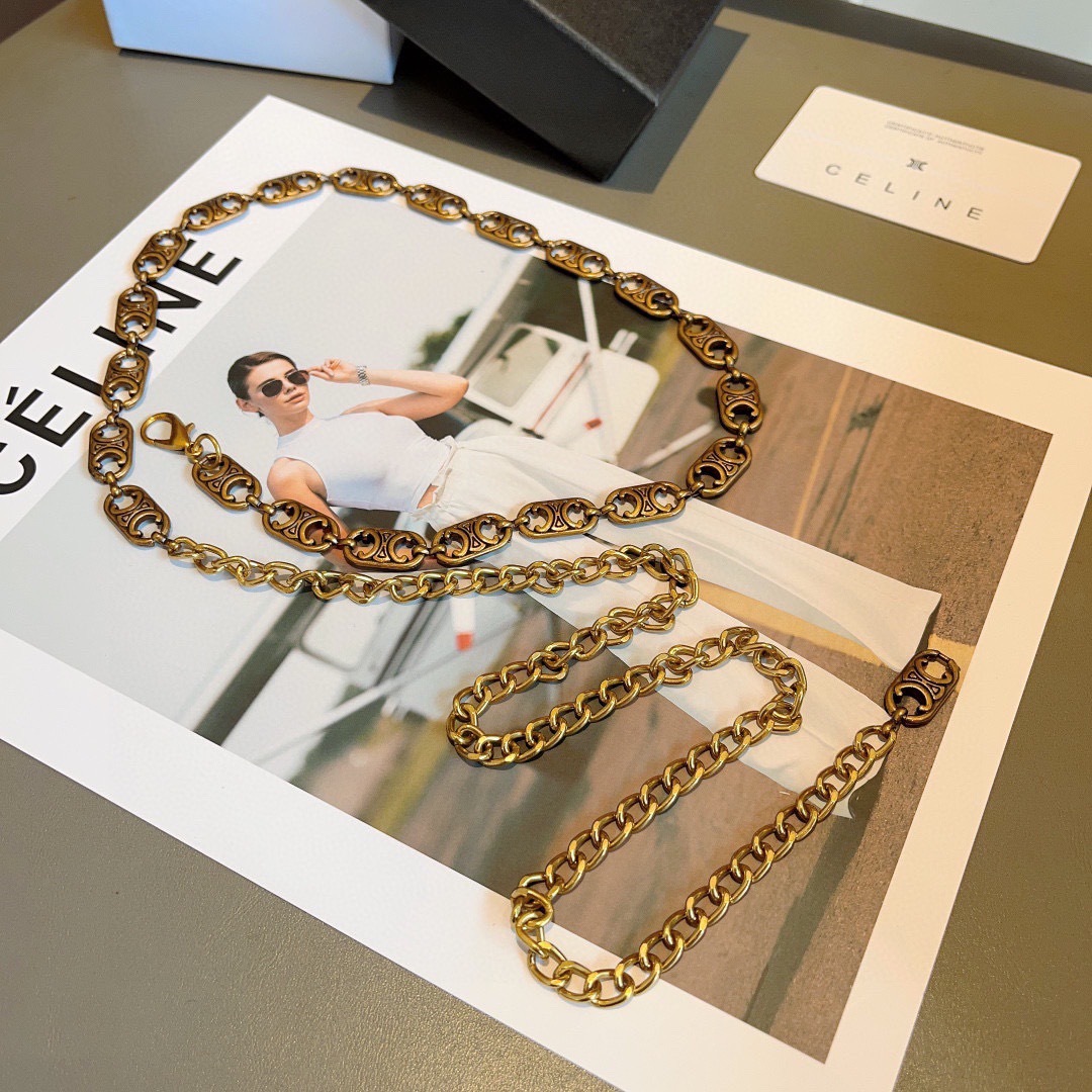 配包装
CELINE （赛琳） 新款凯旋门高级感腰链 项链 两用款，轻奢风高级感百搭款 女神必备单品，时