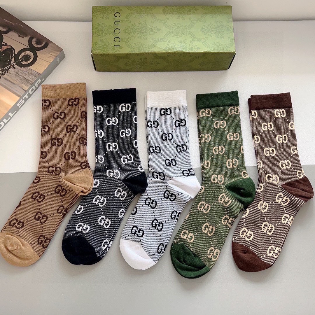 NO:362581,Packaging (one box of 5 pairs) GUCCI new calf socks!  Double needle double-pave fabric, hot G pattern, counter synchronous mid-long tube socks, big brands on the street, trendy people must have super easy matching socks, stockings, socks, gucci, socks19860909配包装（一盒5双） GUCCI 古奇 新款小腿袜子！双针双路面料,火爆G图案,专柜同步中长筒袜子,大牌出街,潮人必备超好搭配袜子丝袜,袜子,gucci,socks,accessory